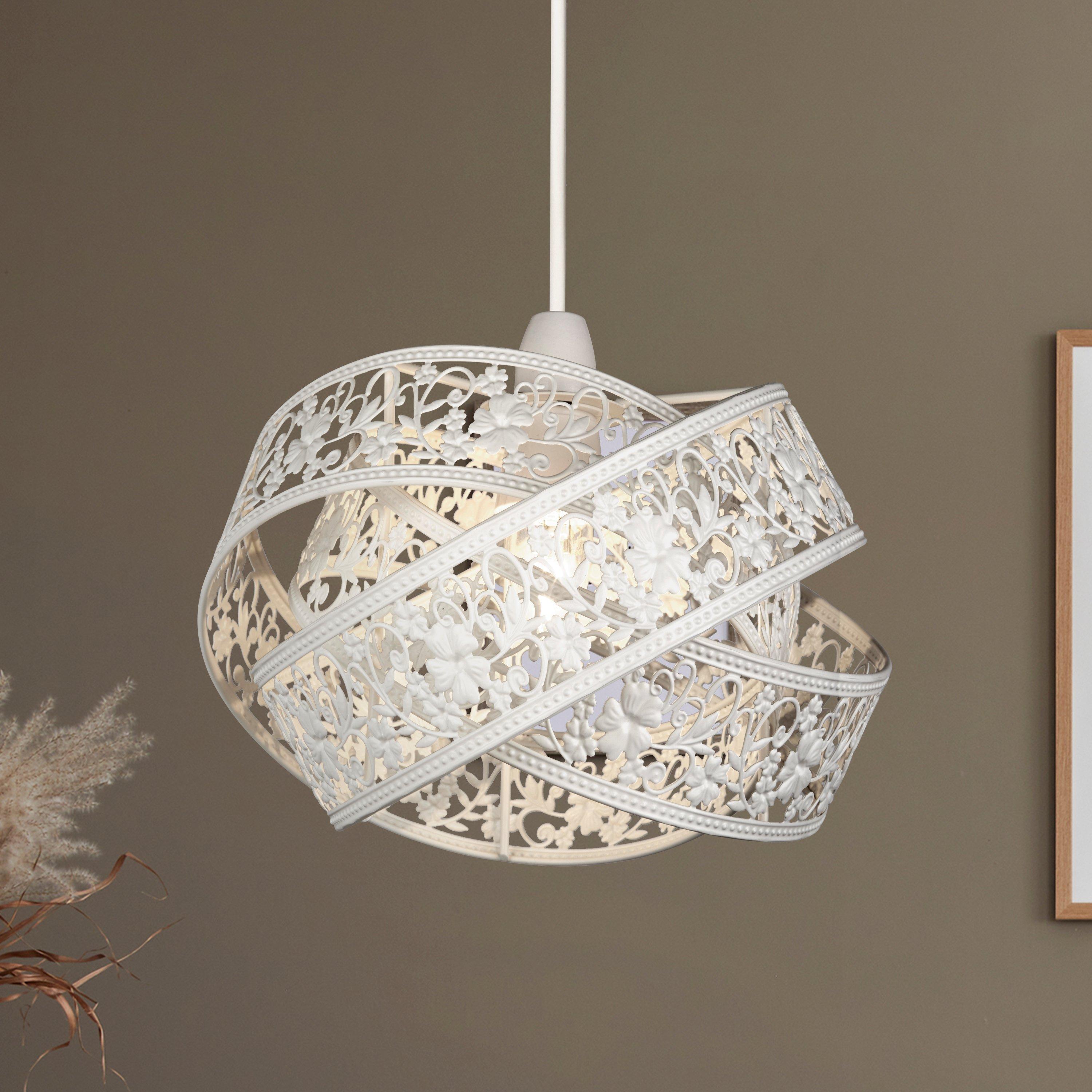 White - Lighting Collection - Matt White 3 Layer Ball Fretwork Shade - 1