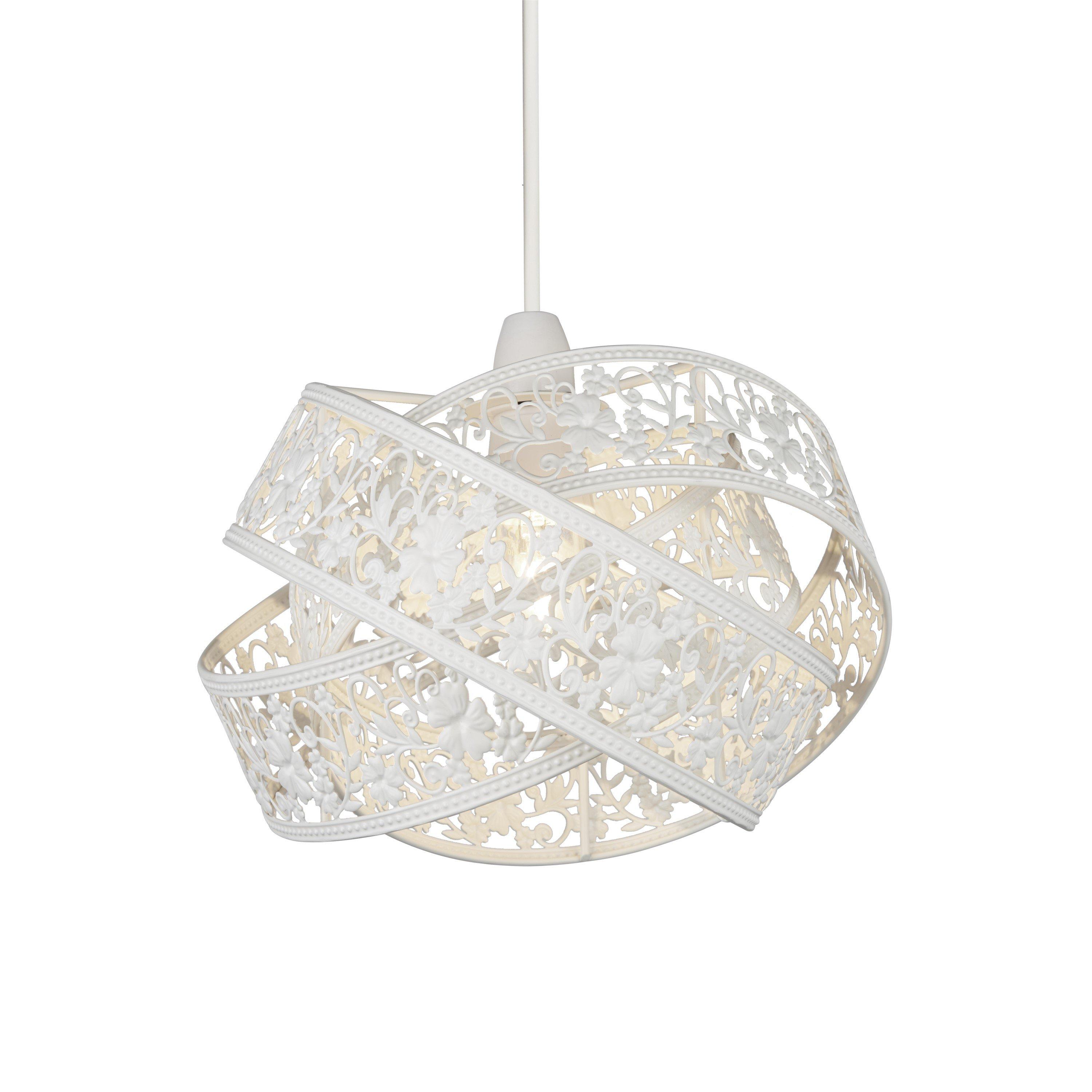 White - Lighting Collection - Matt White 3 Layer Ball Fretwork Shade - 2