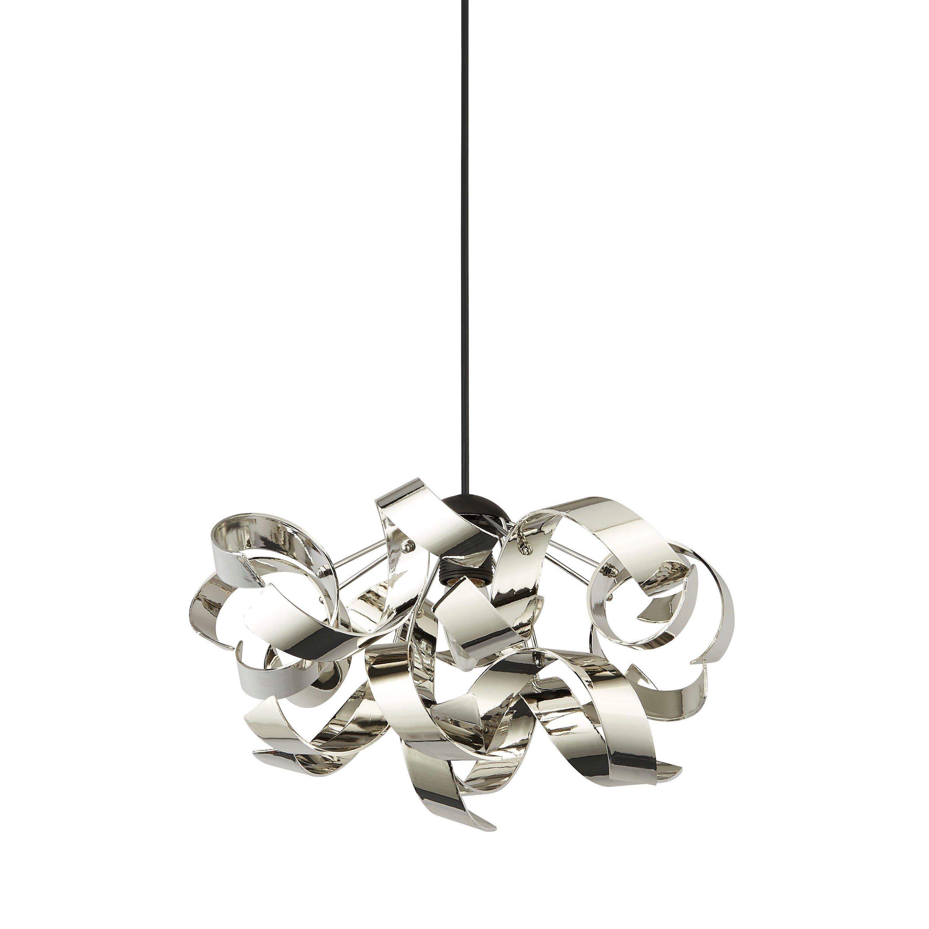 Chrome - Lighting Collection - Chrome Curl Easy Fit Pendant - 3