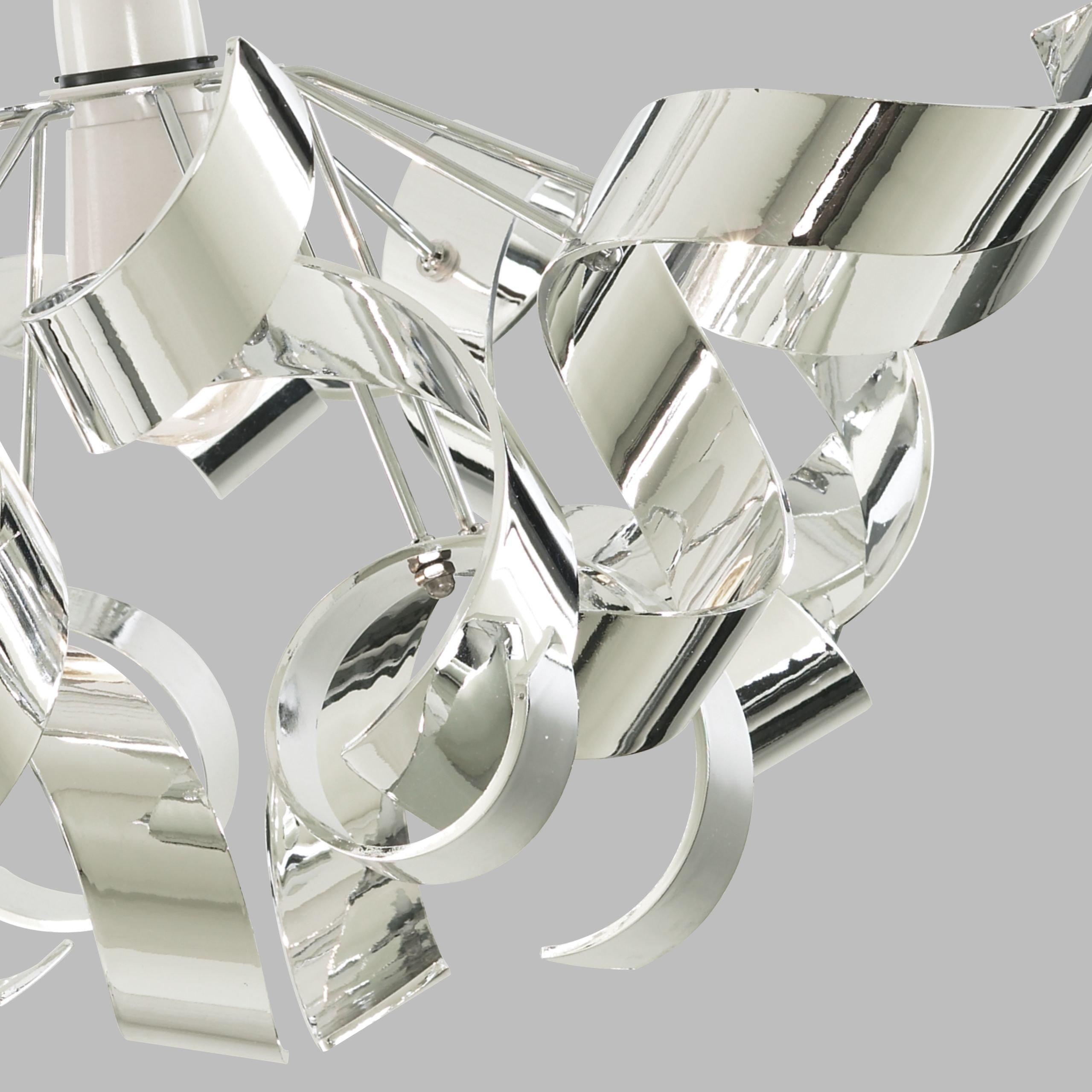 Chrome - Lighting Collection - Chrome Curl Easy Fit Pendant - 4