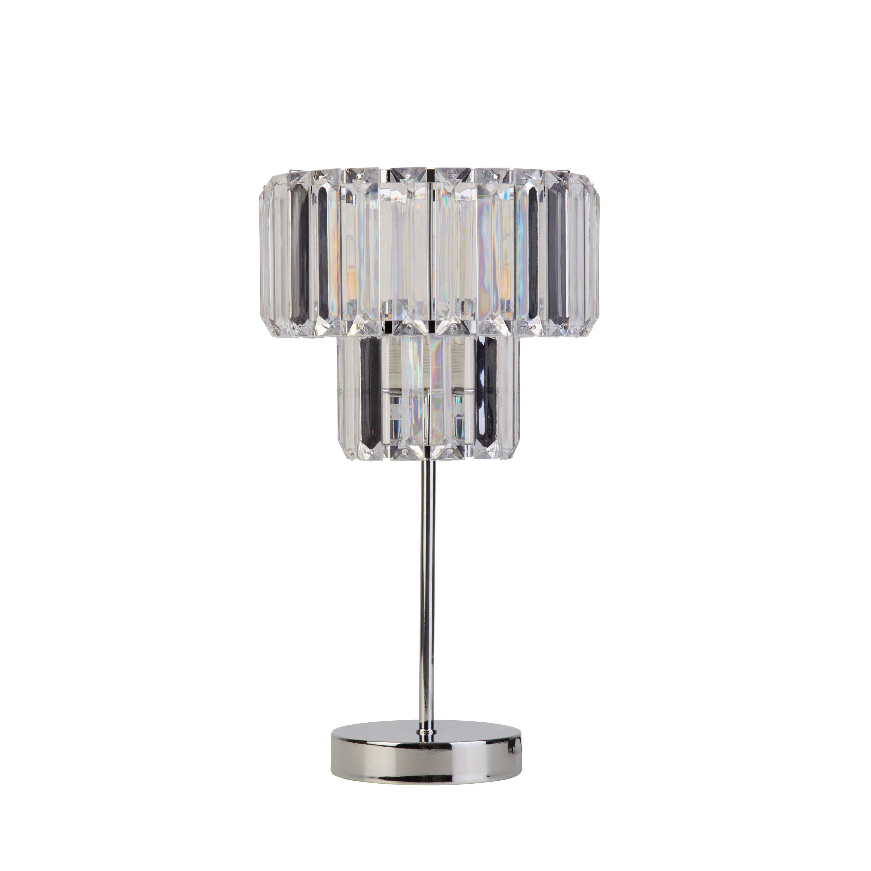 Chrome - Lighting Collection - Chrome And Clear Acrylic Table Lamp - 3