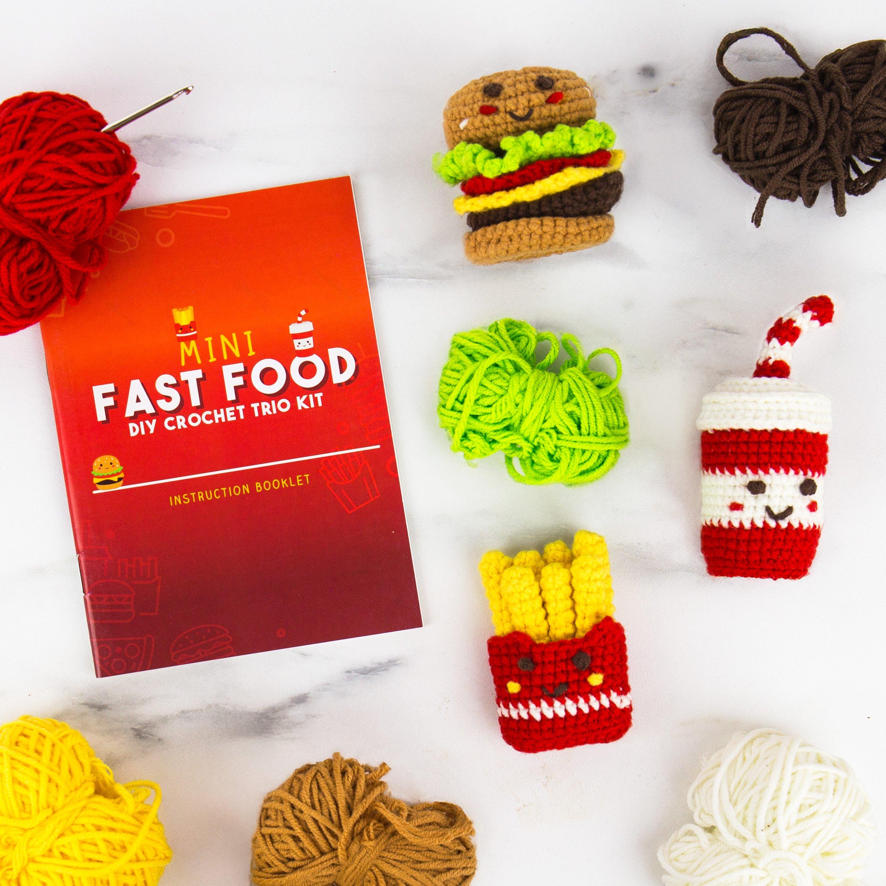 Brown - Gift Republic - Mini Fast Food DIY Crochet Trio Kit - 3