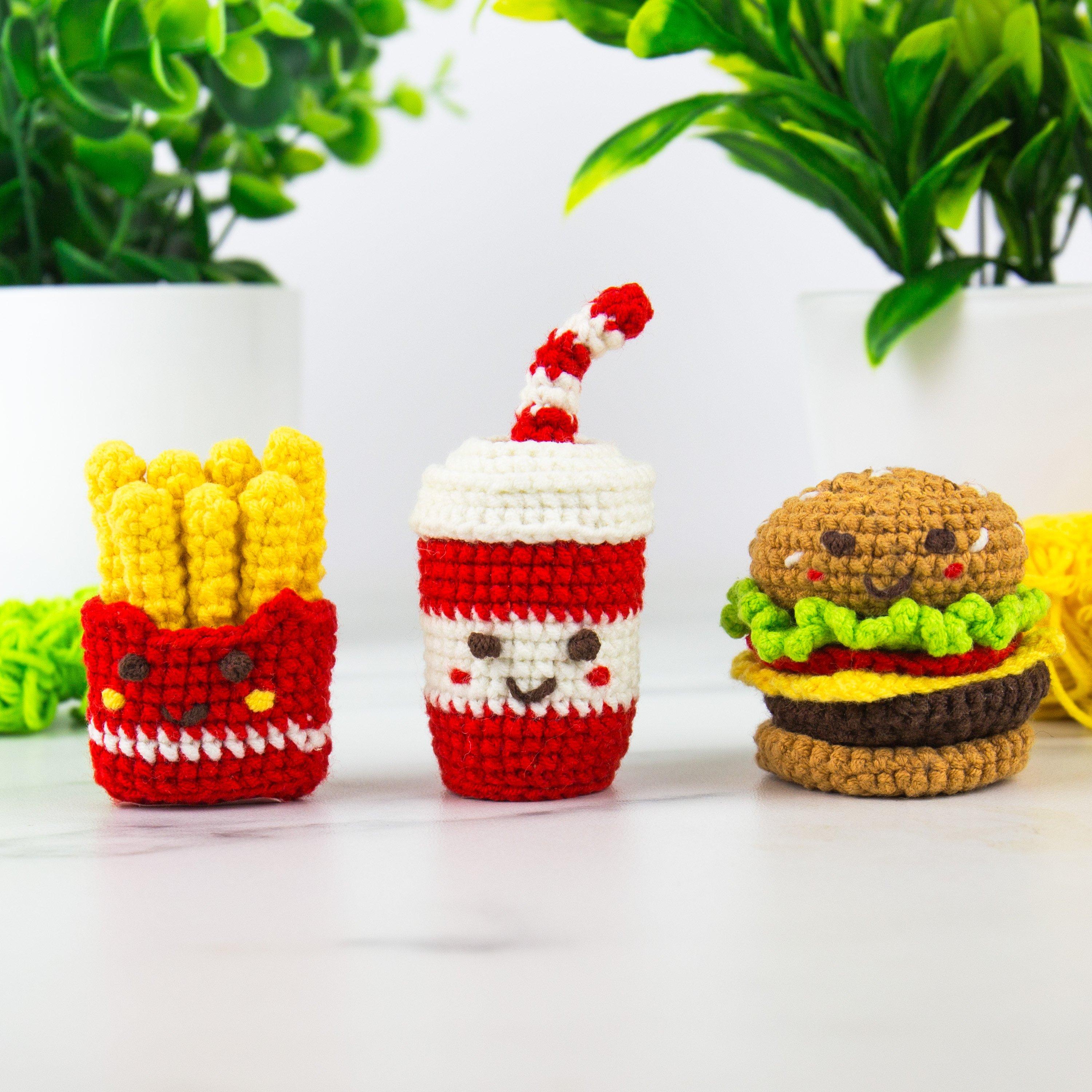 Brown - Gift Republic - Mini Fast Food DIY Crochet Trio Kit - 4