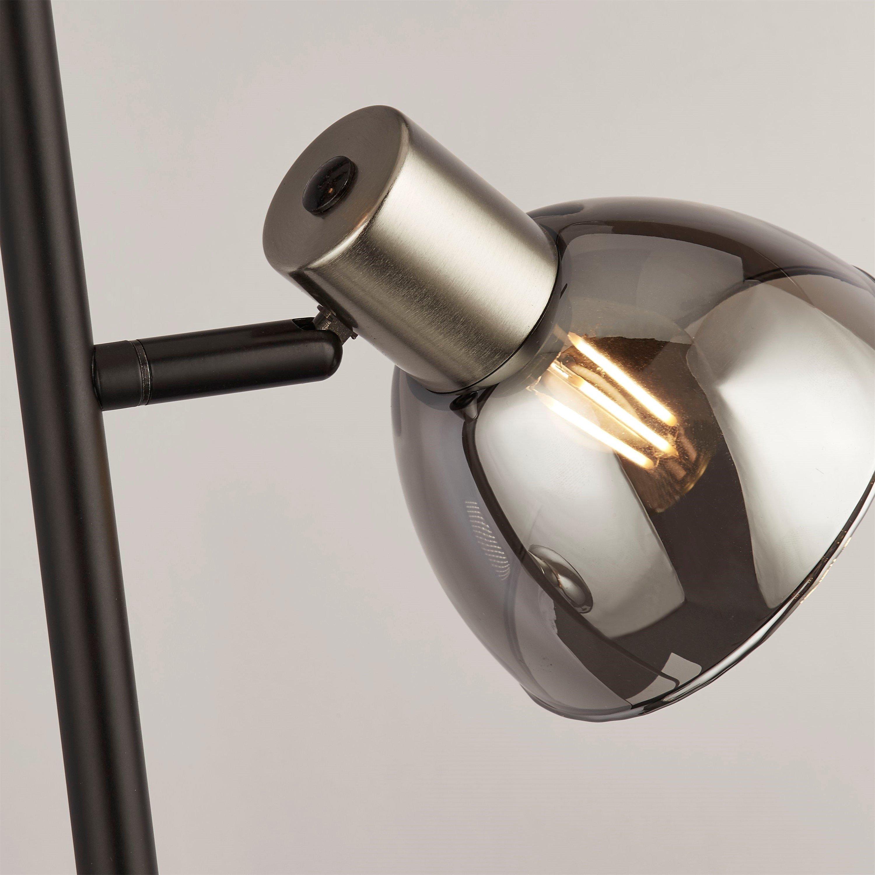 Smoke - Lighting Collection - Smoke Satin Nickel And Black Multi Head Floor Lam - 4