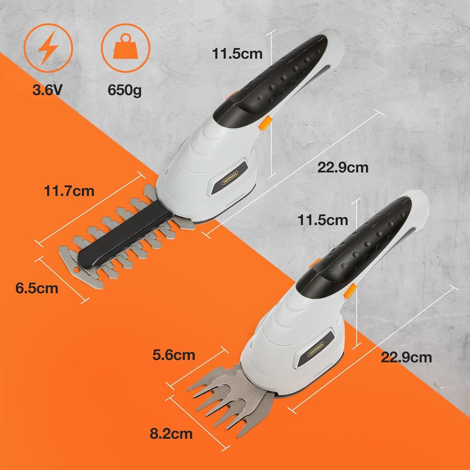 Grey - VonHaus - VonHaus 3.6V 2 In 1 Cordless Trimmer & Edger - 7