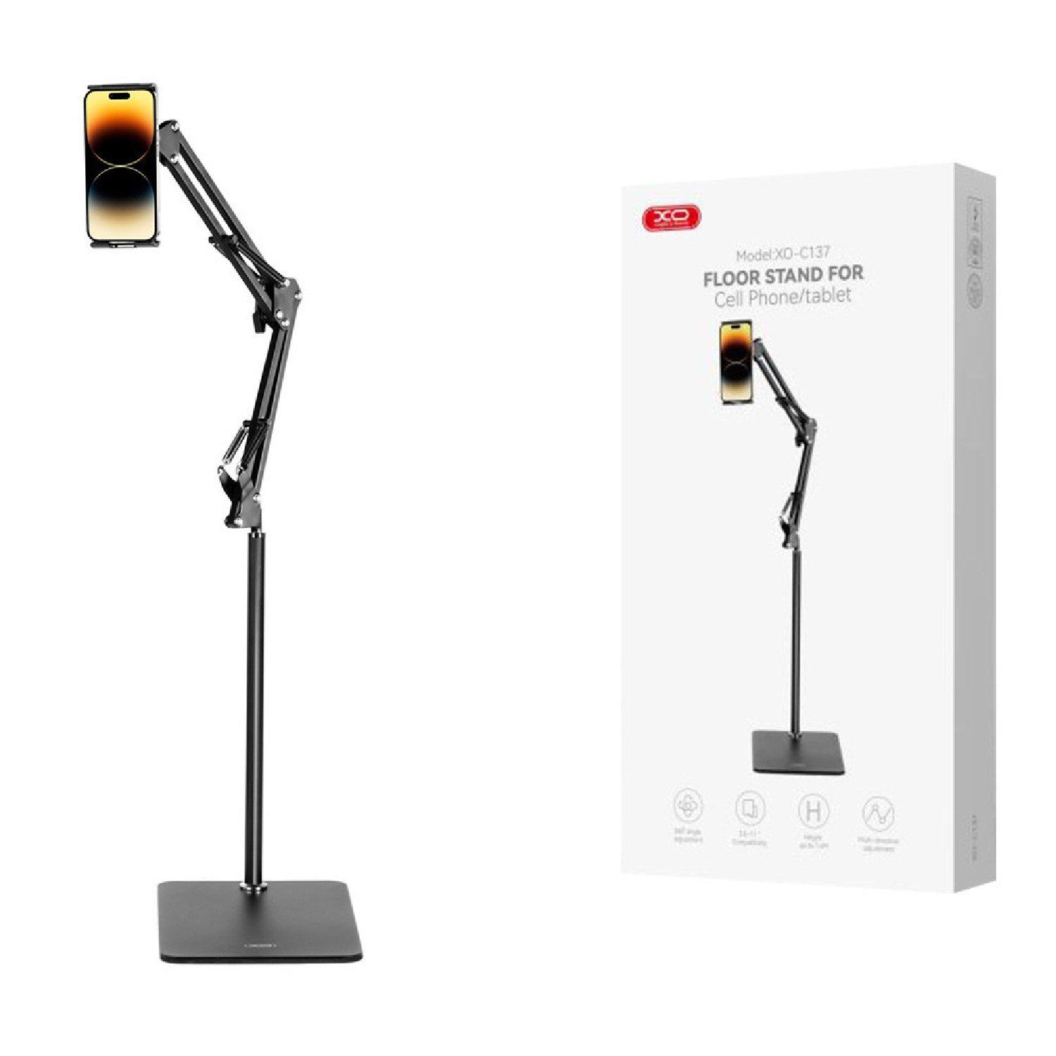 Black - XO - XO - Metal Floor-Standing Device Holder - Black - 1