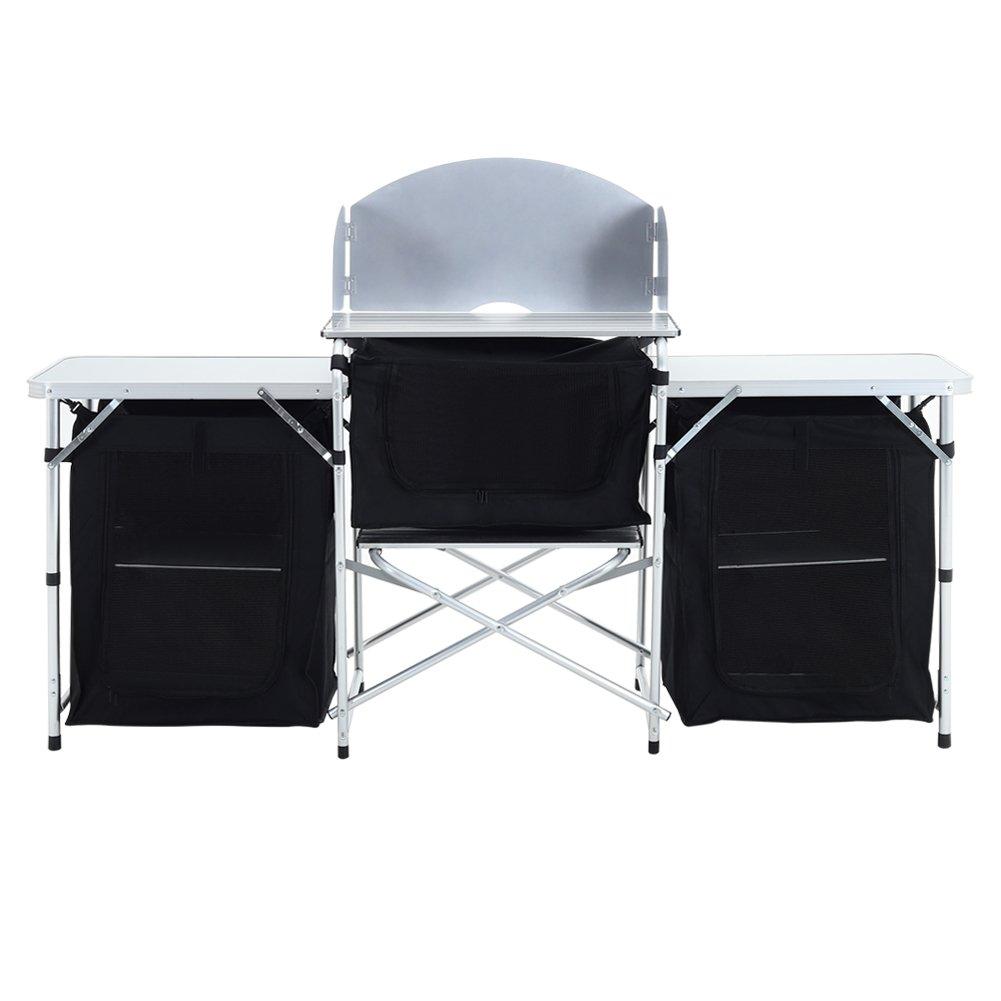 Black - Breeins Camping - Camping Kitchen Storage Portable Outdoor Black - 3