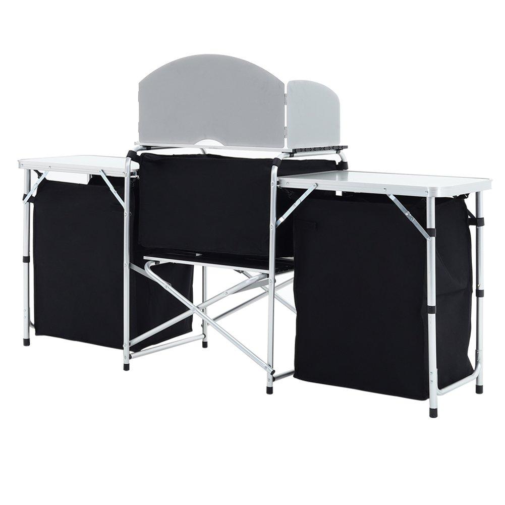 Black - Breeins Camping - Camping Kitchen Storage Portable Outdoor Black - 5