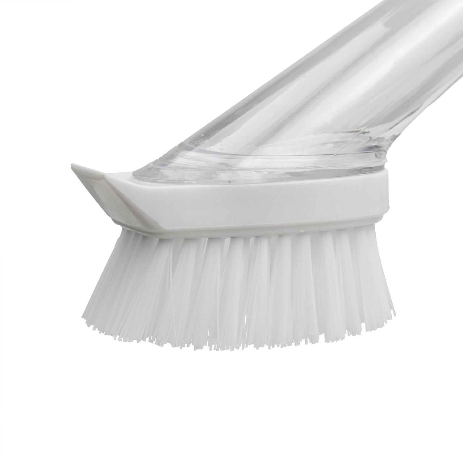 Grey - JVL - JVL Soap Dispensing Dish Brush with Replacement He - 3