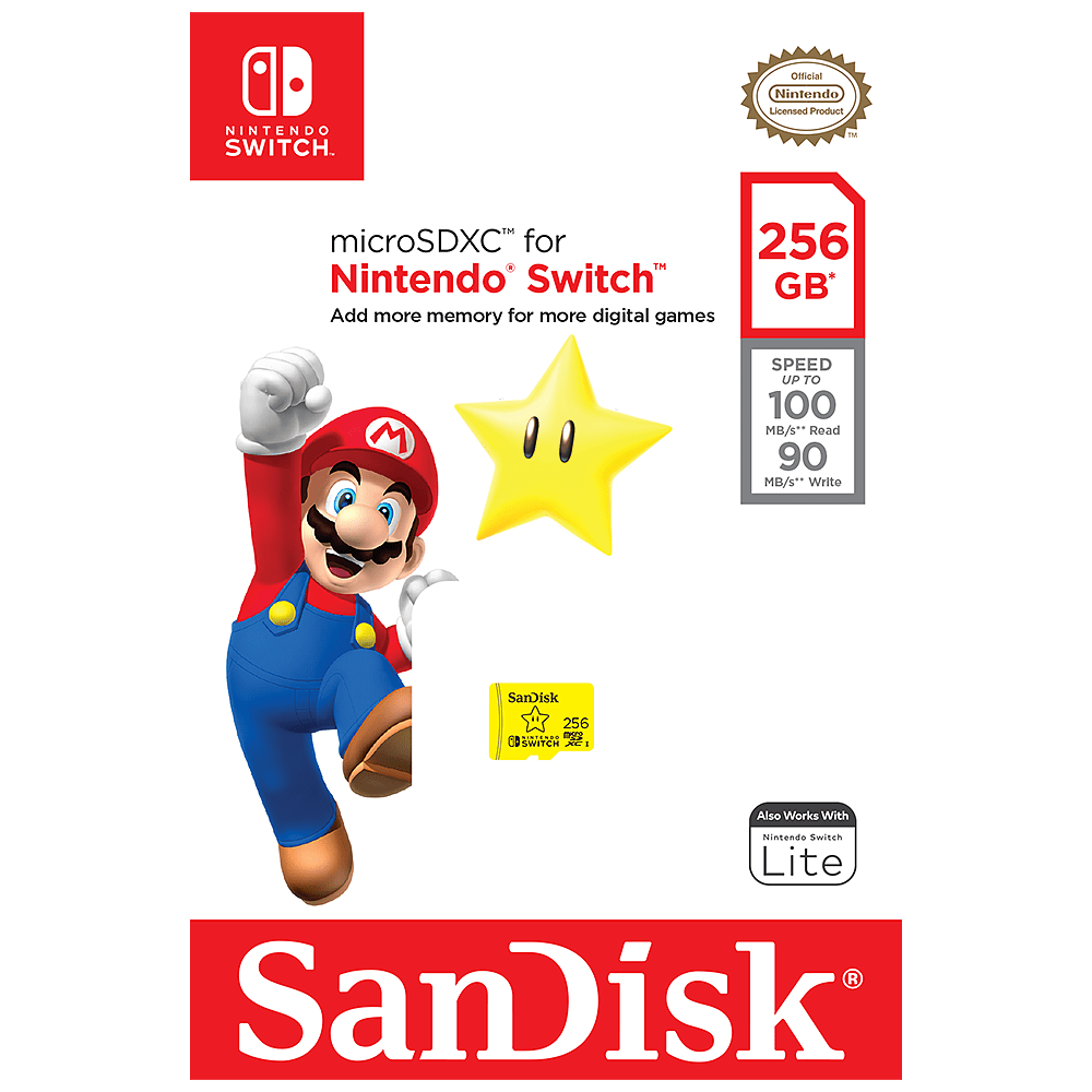 256Go MarioStar - SanDisk - 256GB Nintendo Switch Micro SD