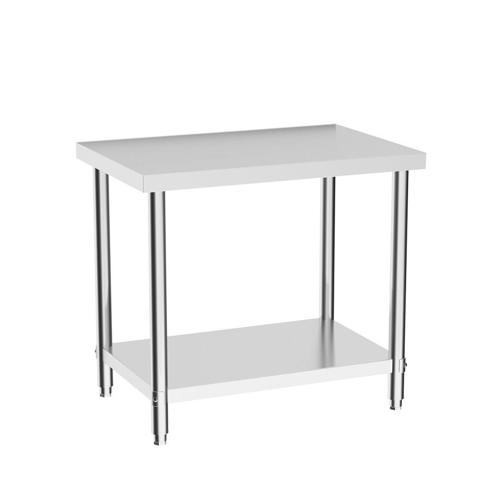 Silver - Breeins - 90cm 2 Tier Kitchen Stainless Steel Table - 4