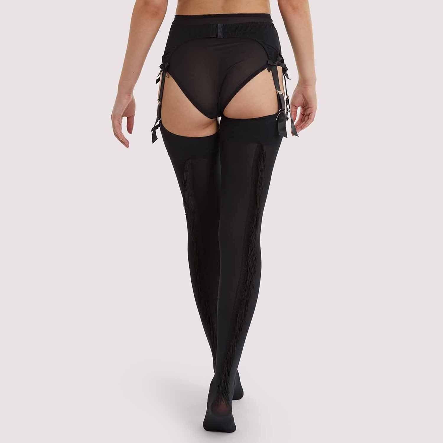 Black - Playful Promises - Fringe Stockings Black - 2