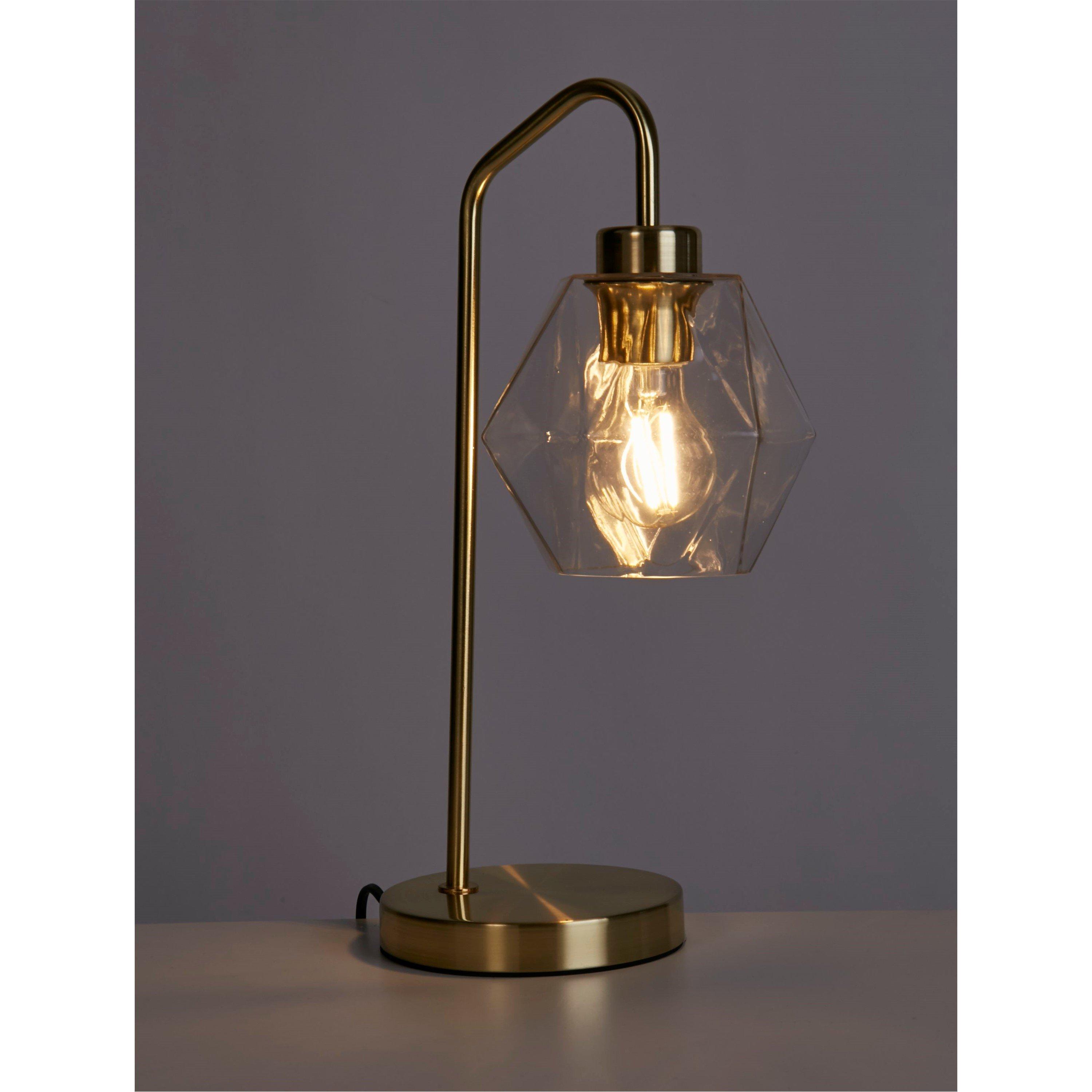 Brass - Lighting Collection - Satin Brass And Clear Glass Lamp - 2