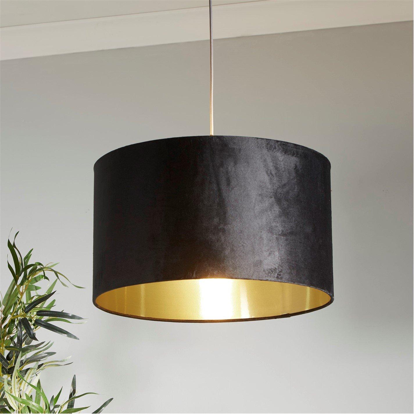 Black - Lighting Collection - BLACK VELVET & BRUSHED GOLDER INNER SHADE (D45cm) - 1