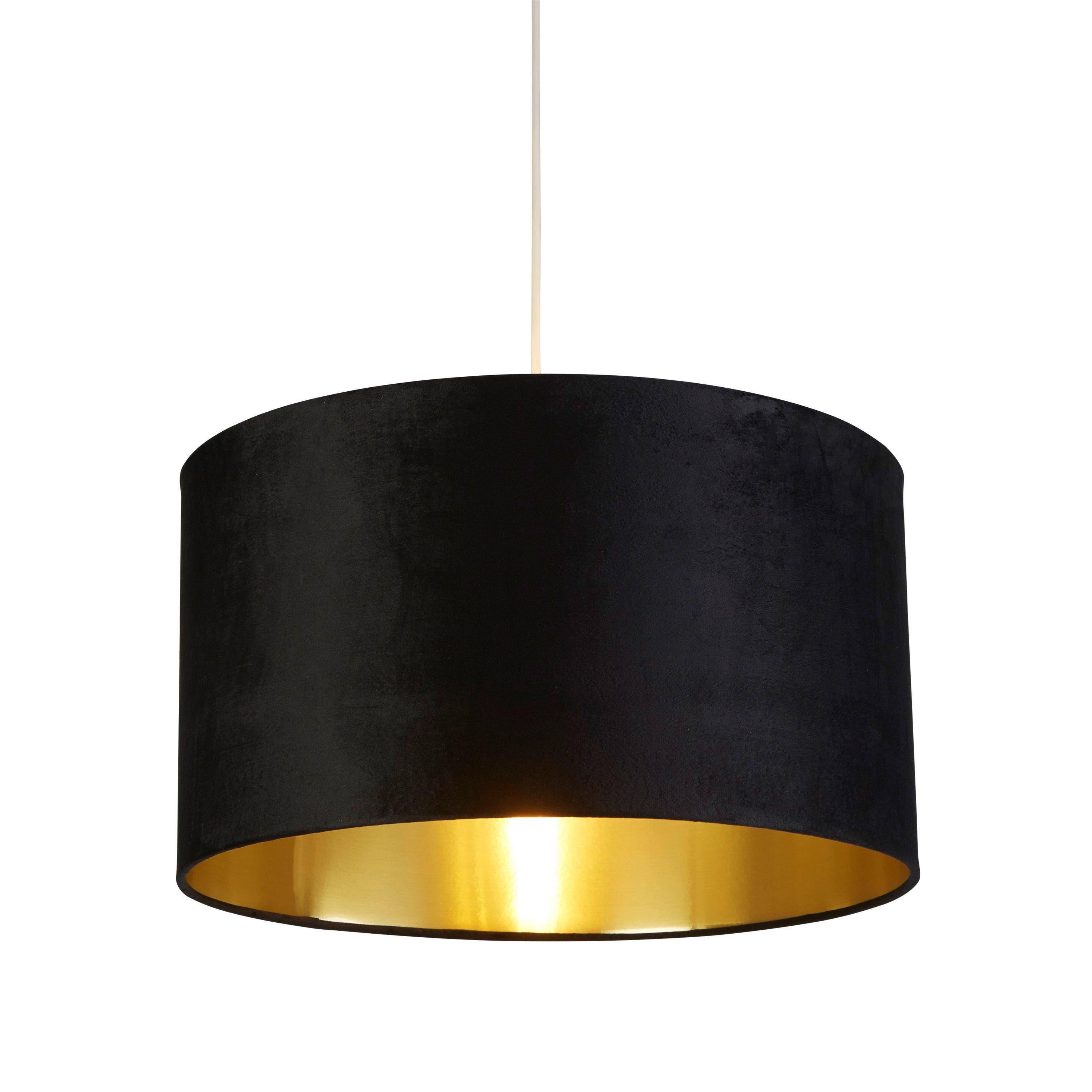 Black - Lighting Collection - BLACK VELVET & BRUSHED GOLDER INNER SHADE (D45cm) - 3