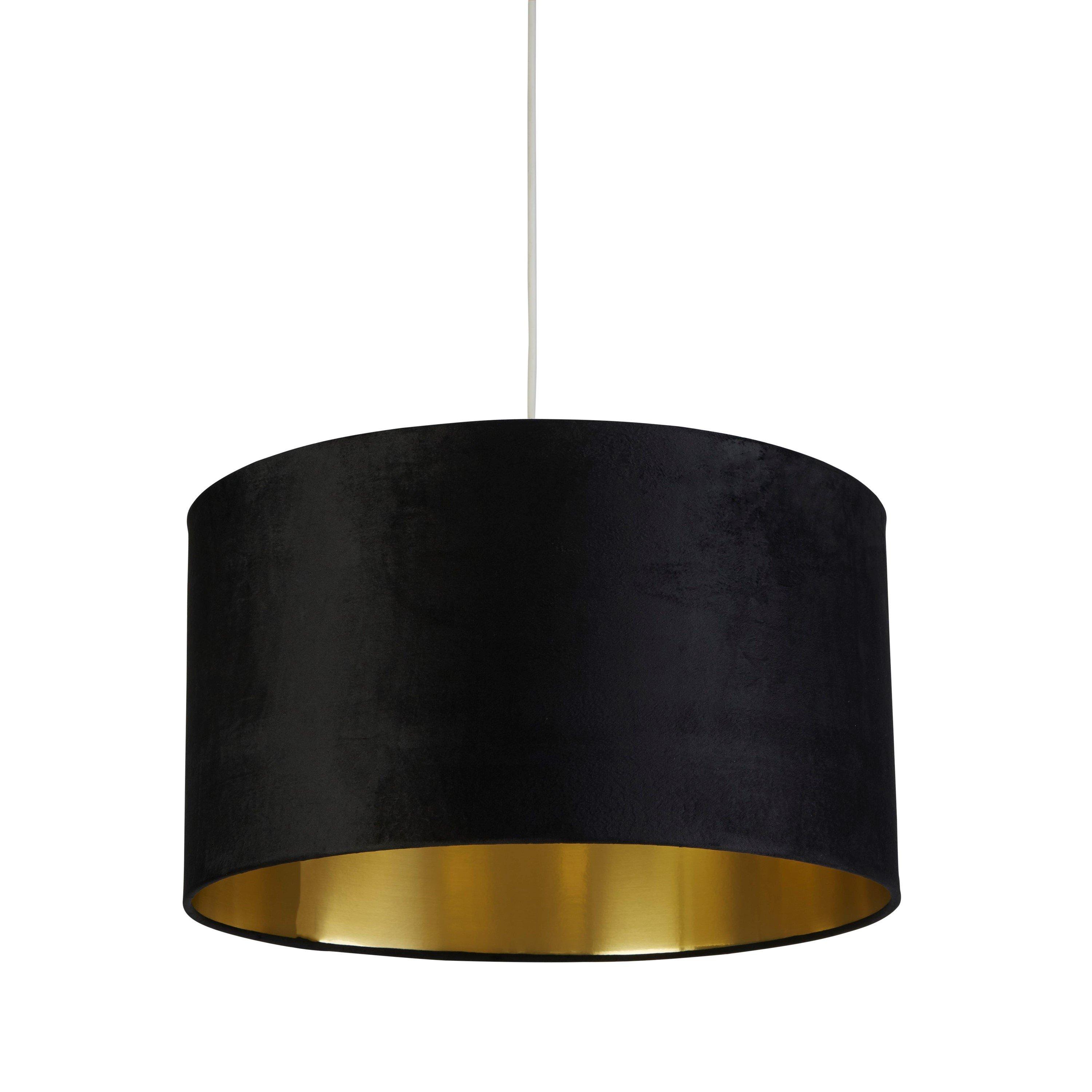 Black - Lighting Collection - BLACK VELVET & BRUSHED GOLDER INNER SHADE (D45cm) - 4