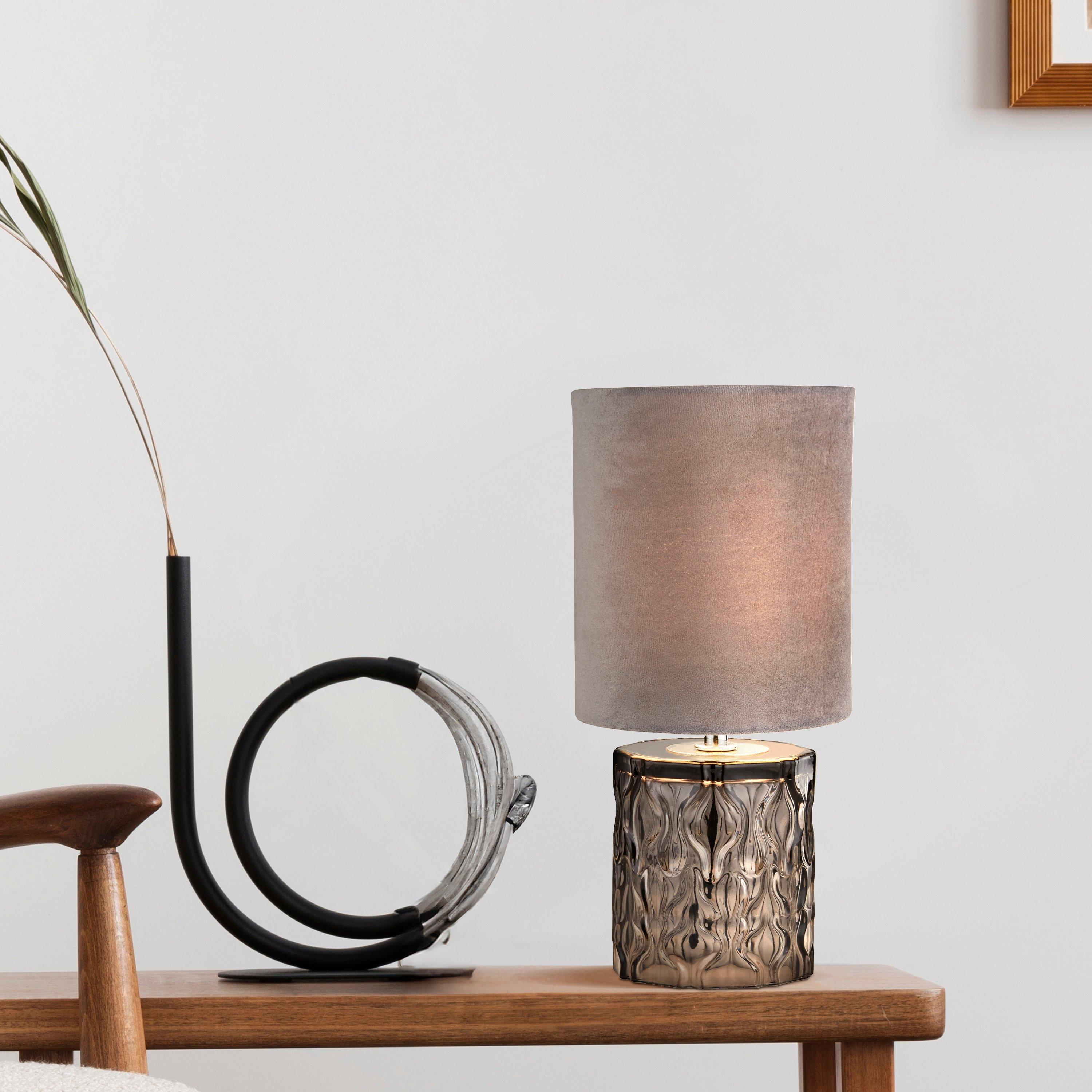 Lighting Collection  Glass Table Lamp Smoked
