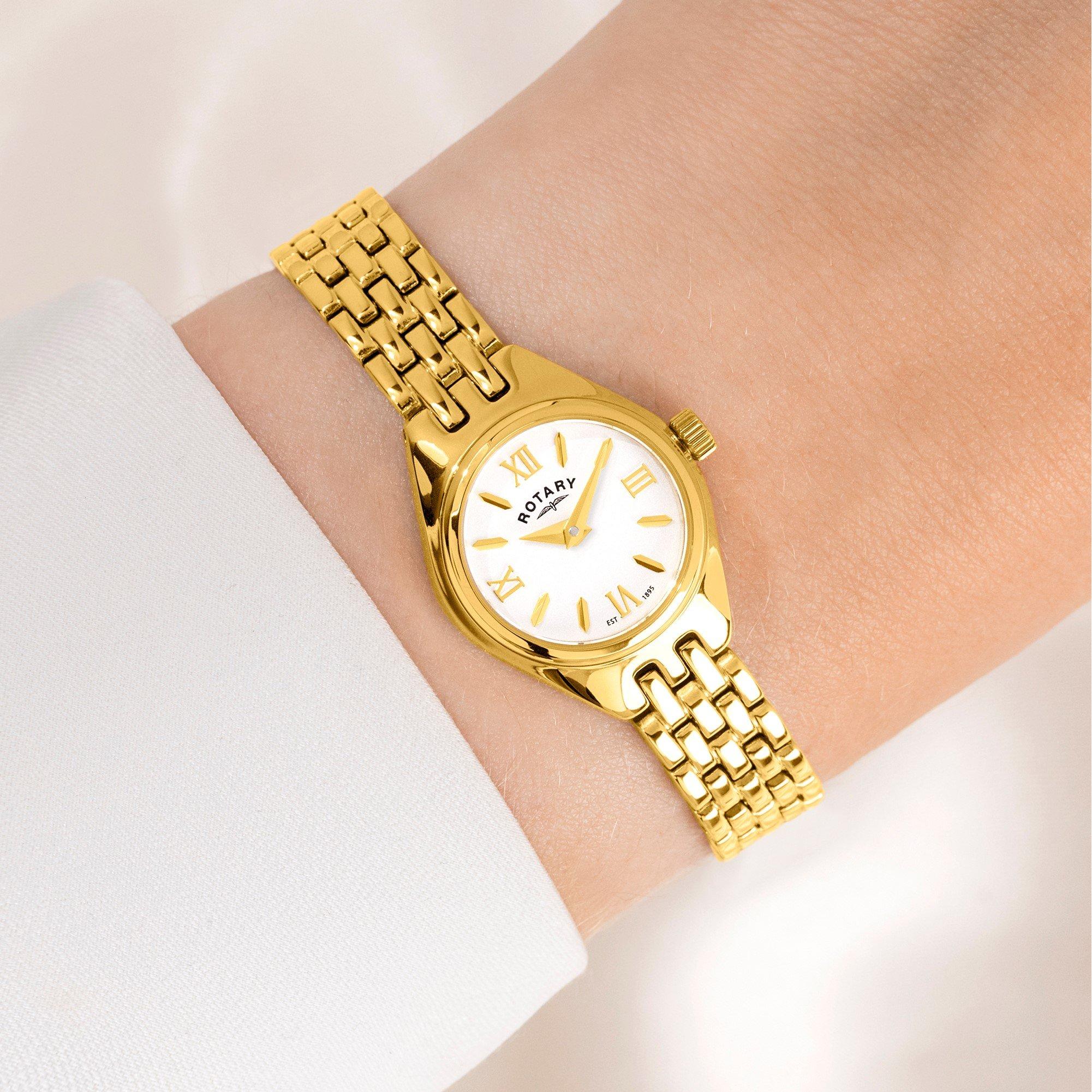 Gold - Rotary - Rotary Ladies Cocktail Gold SS Bracelet Watch - 3