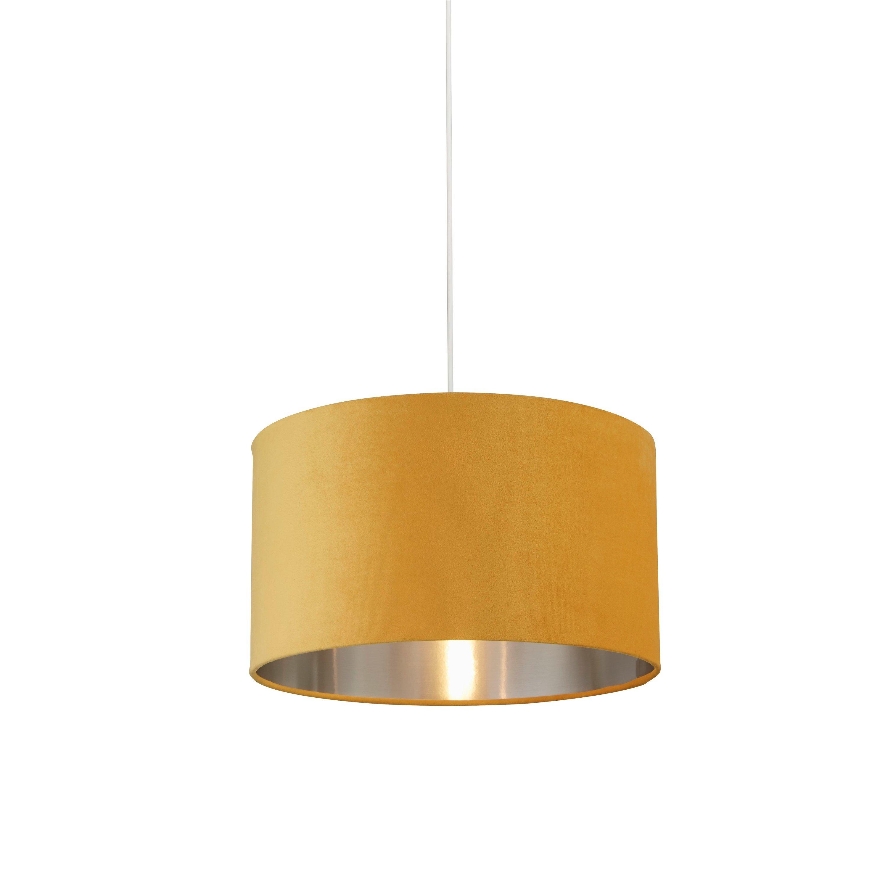Ochre - Lighting Collection - OCHRE VELVET DRUM SHADE & SILVER INNER (D45cm) - 1
