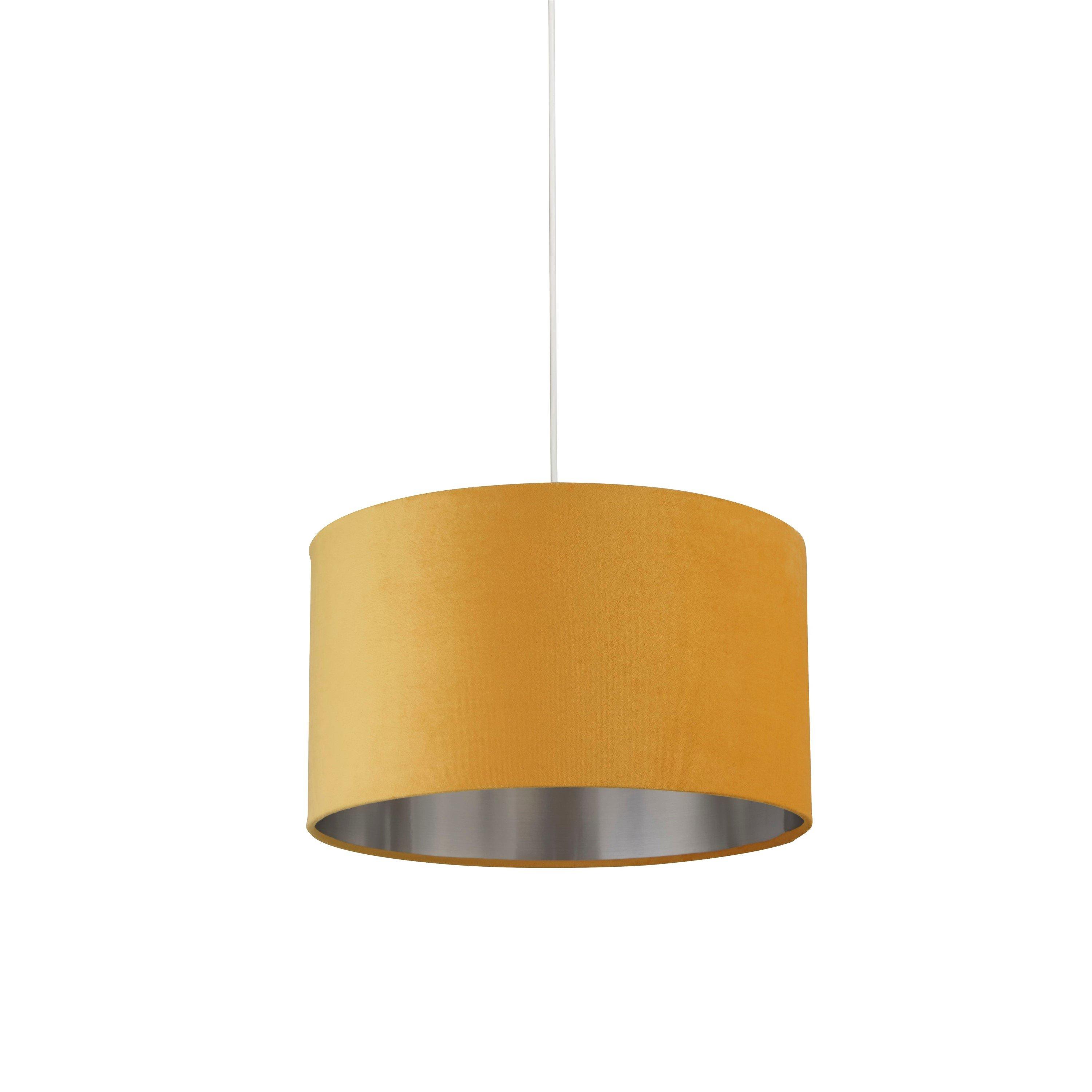 Ochre - Lighting Collection - OCHRE VELVET DRUM SHADE & SILVER INNER (D45cm) - 2