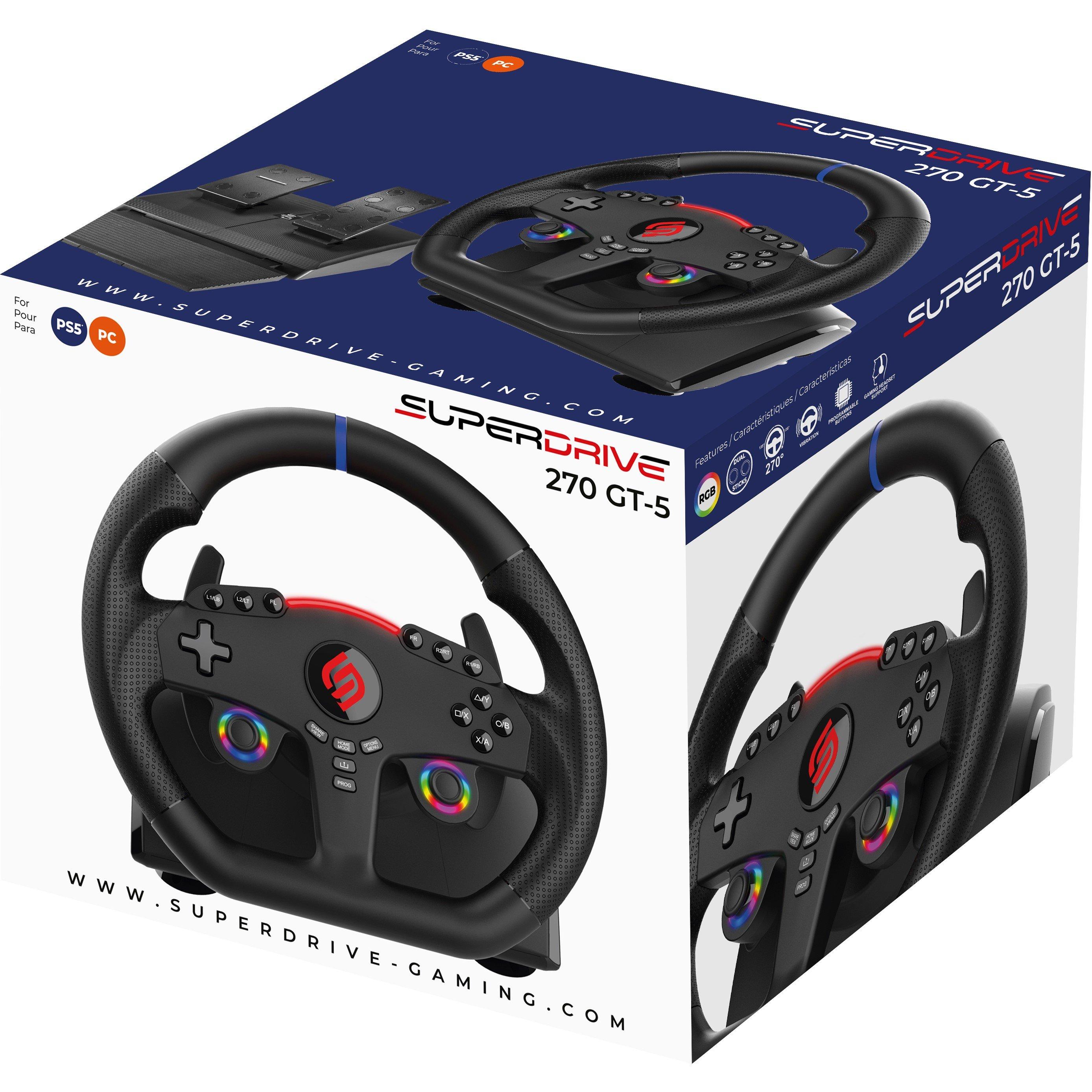 Black - Subsonic - Subsonic Superdrive 270 GT5 Gaming Steering Wheel - 6