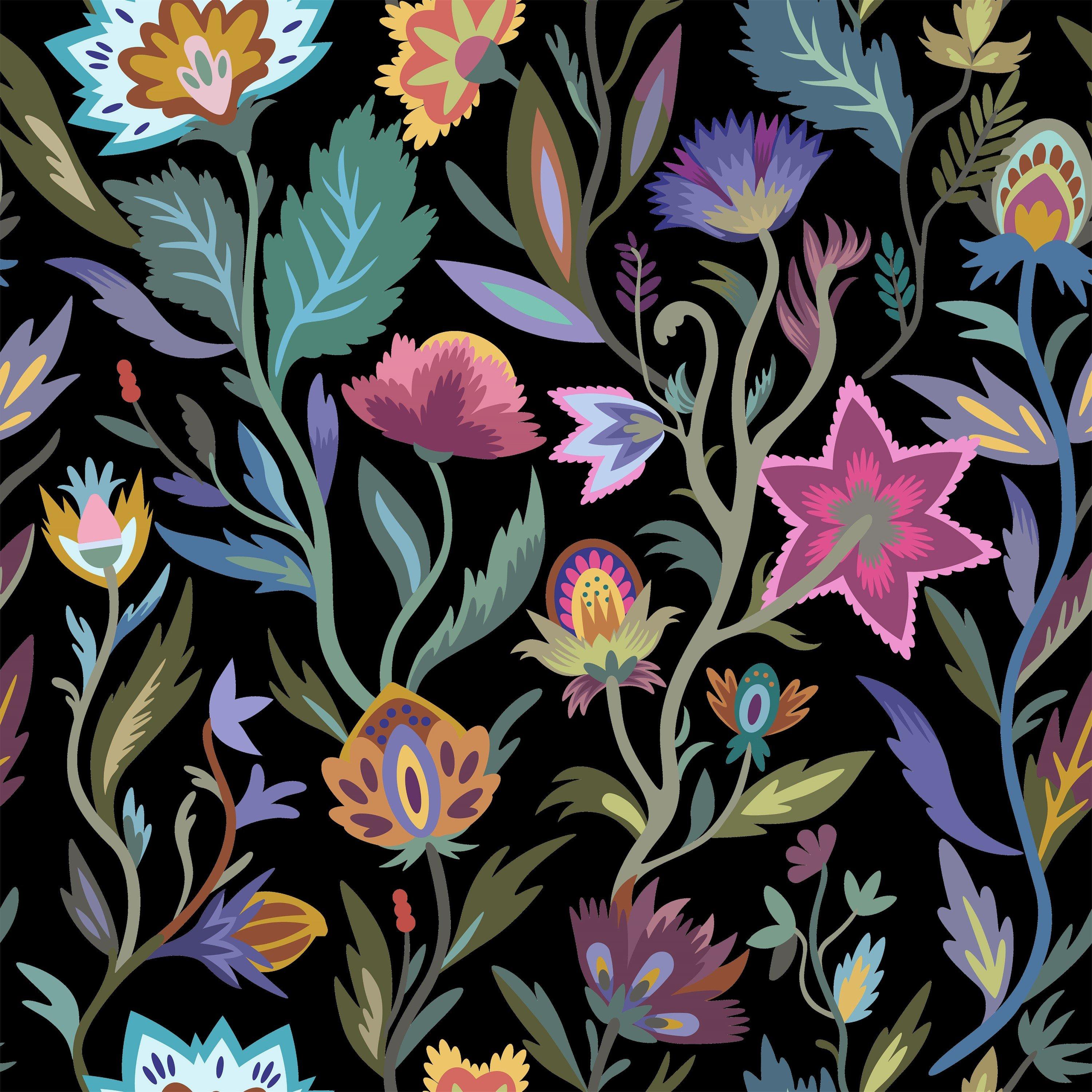 Arthouse Lush Paradise Black Wallpaper