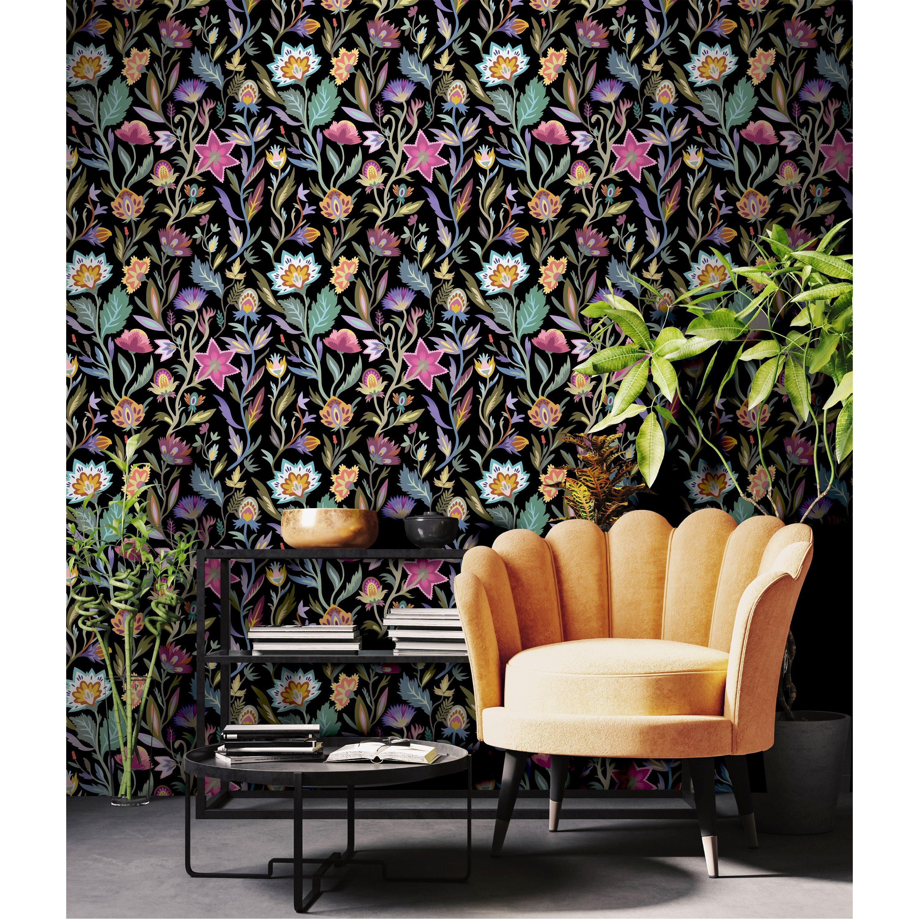 Black - Arthouse - Lush Paradise Black Wallpaper - 5