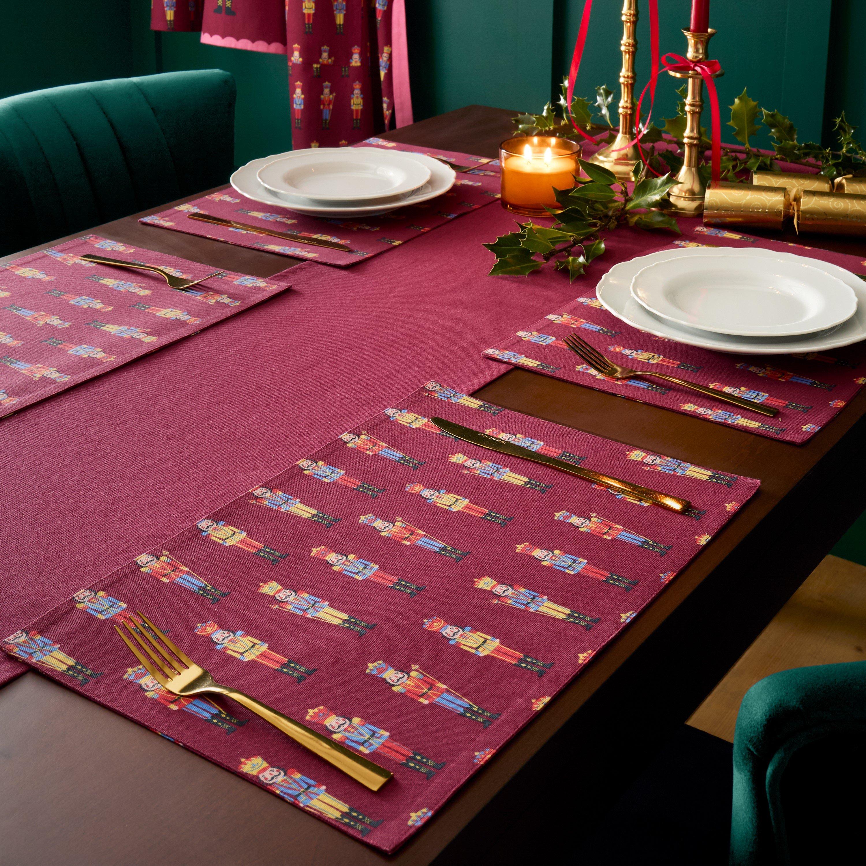 Plum - Catherine Lansfield - Christmas Nutcracker Cotton Dining Placemat 4 Pack - 1