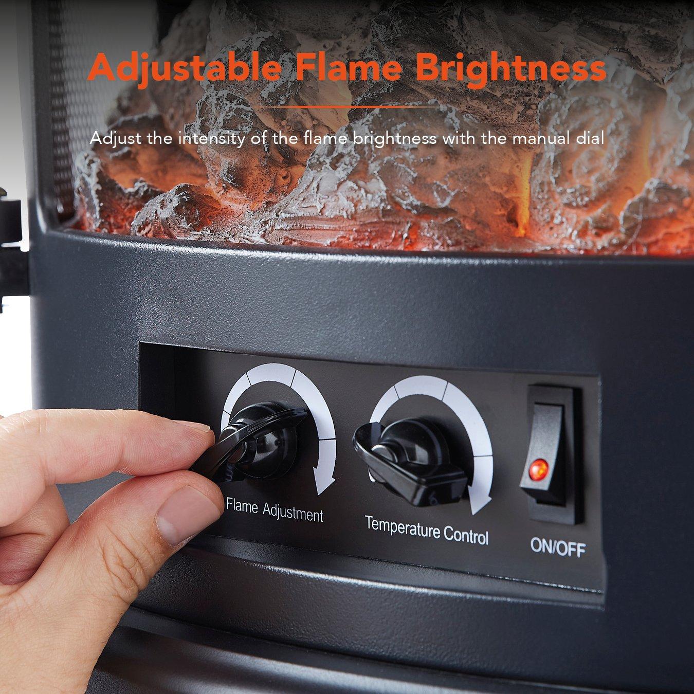 Black - Warmlite - 1.8KW Bath Log Effect Stove Fire Black - 5