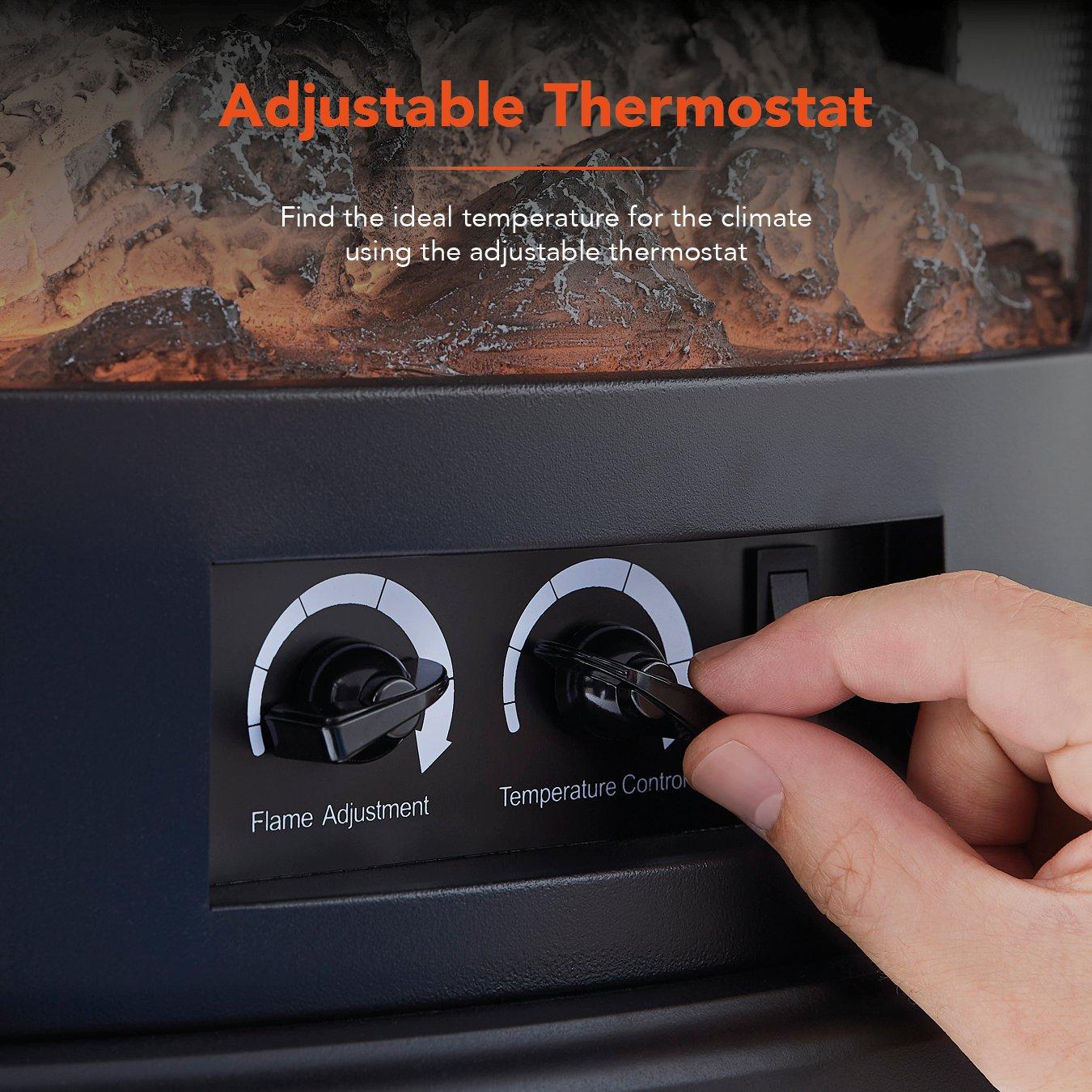 Black - Warmlite - 1.8KW Bath Log Effect Stove Fire Black - 6