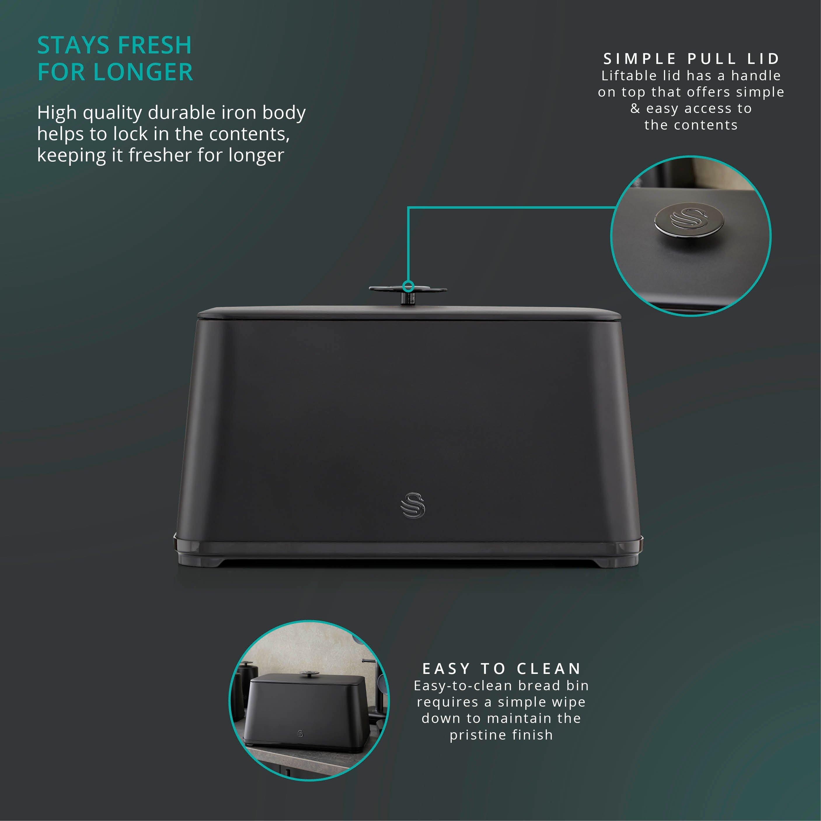 Black - Swan - Stealth Bread Bin - 6