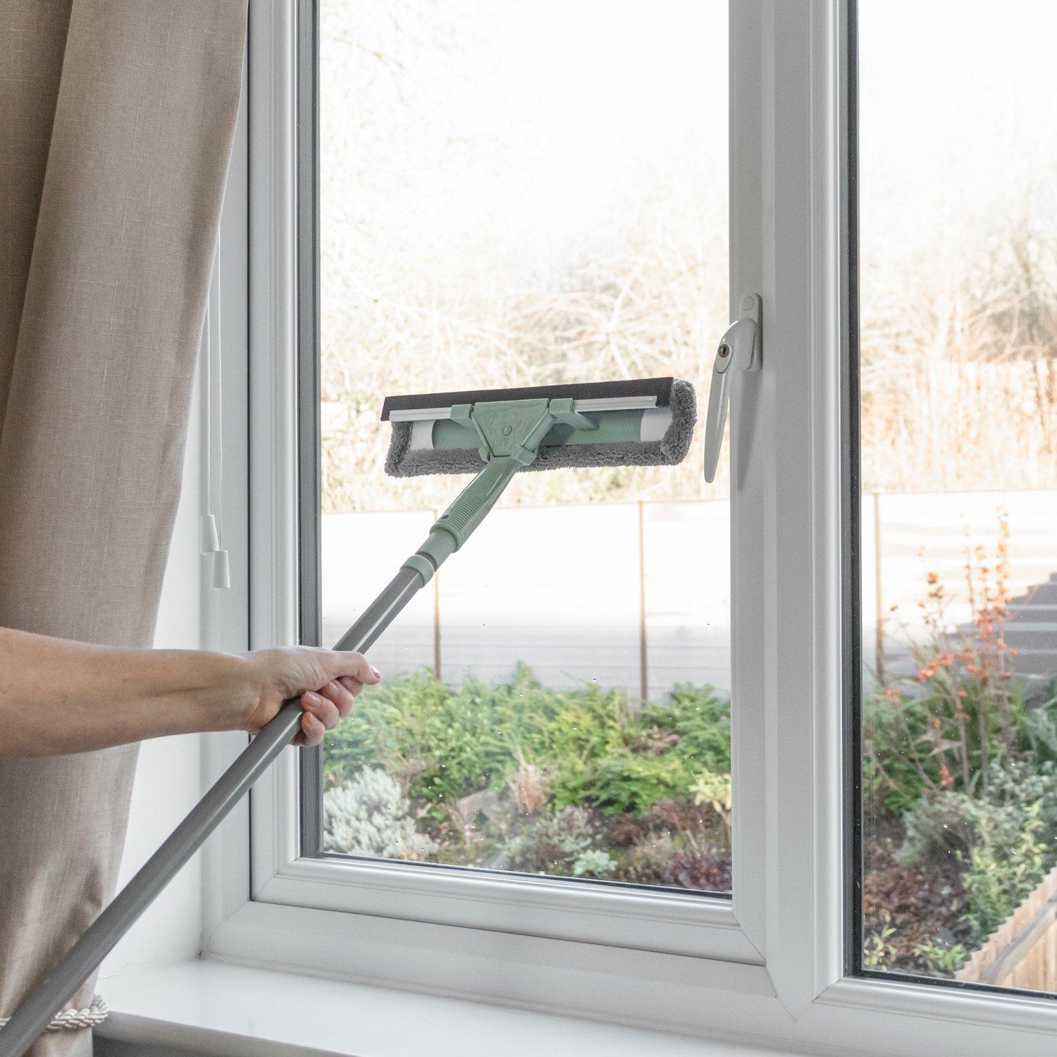 Grey - JVL - JVL Extendable Microfibre Window Cleaner - Grey - 11