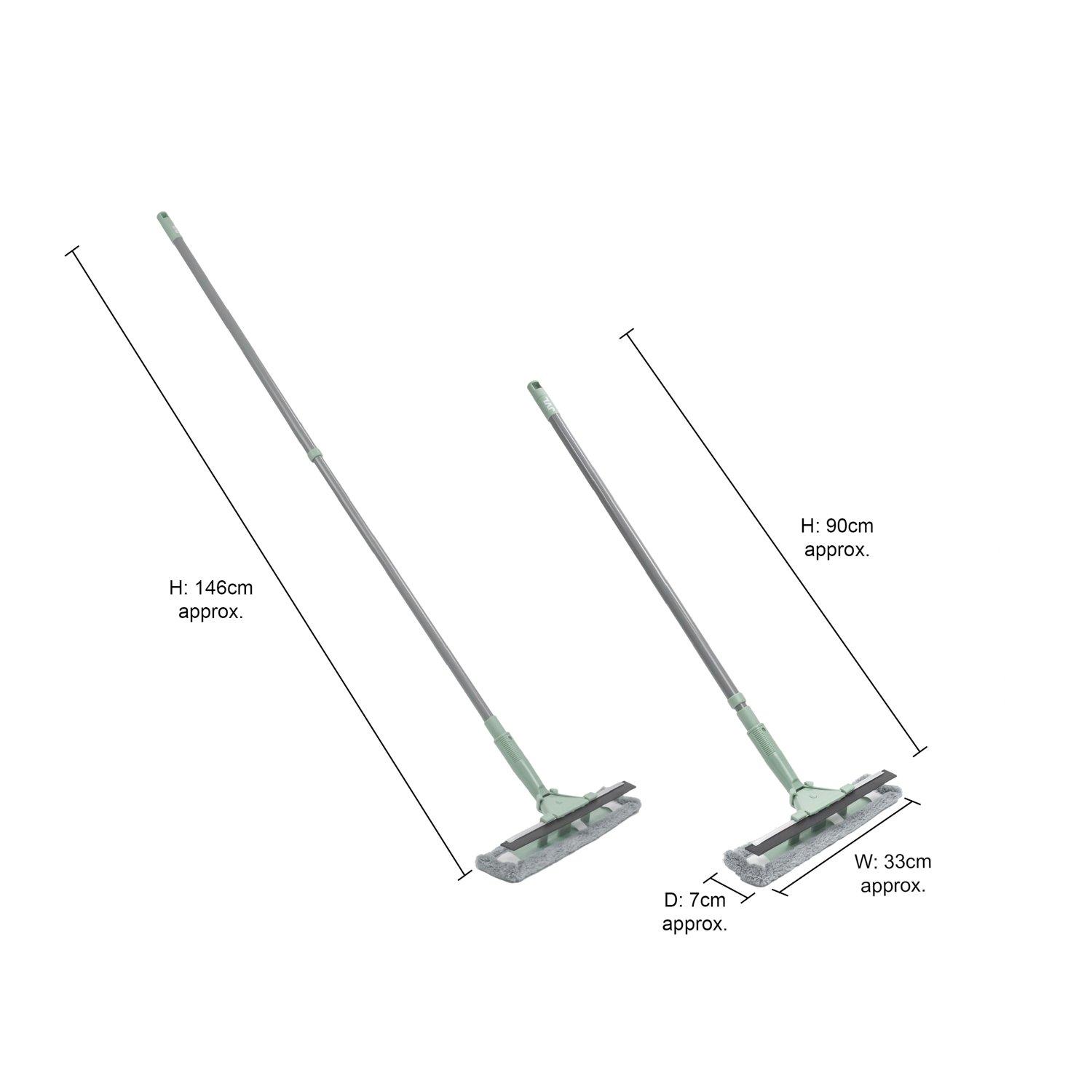 Grey - JVL - JVL Extendable Microfibre Window Cleaner - Grey - 8