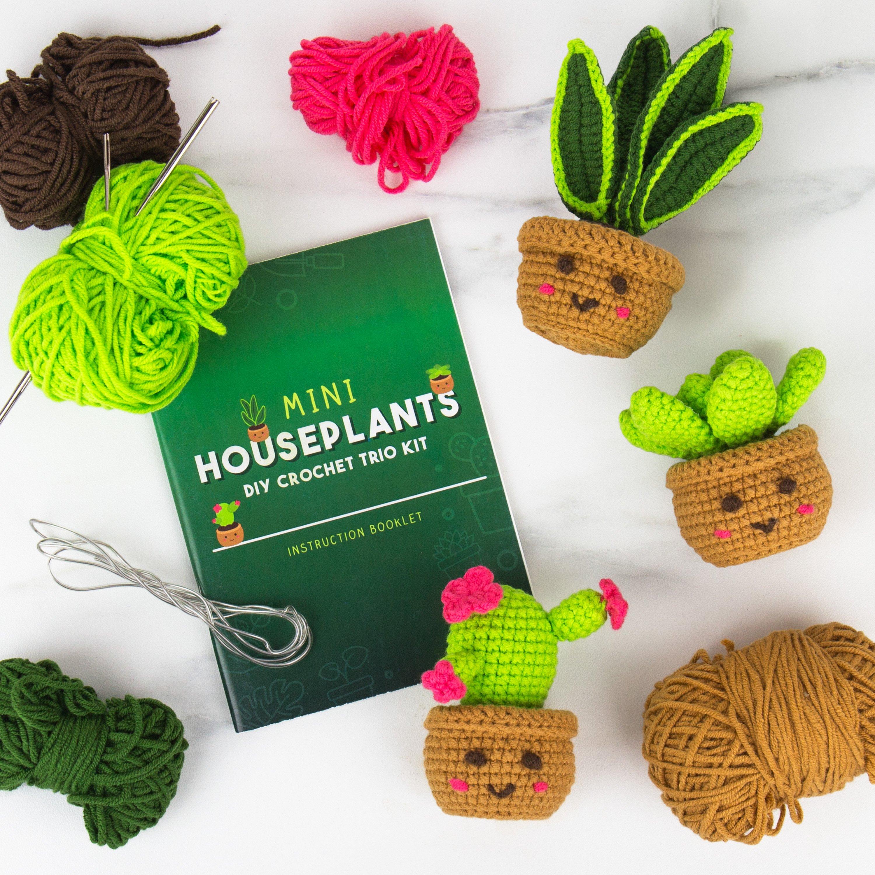 Green - Gift Republic - Mini Houseplants DIY Crochet Trio Kit - 2