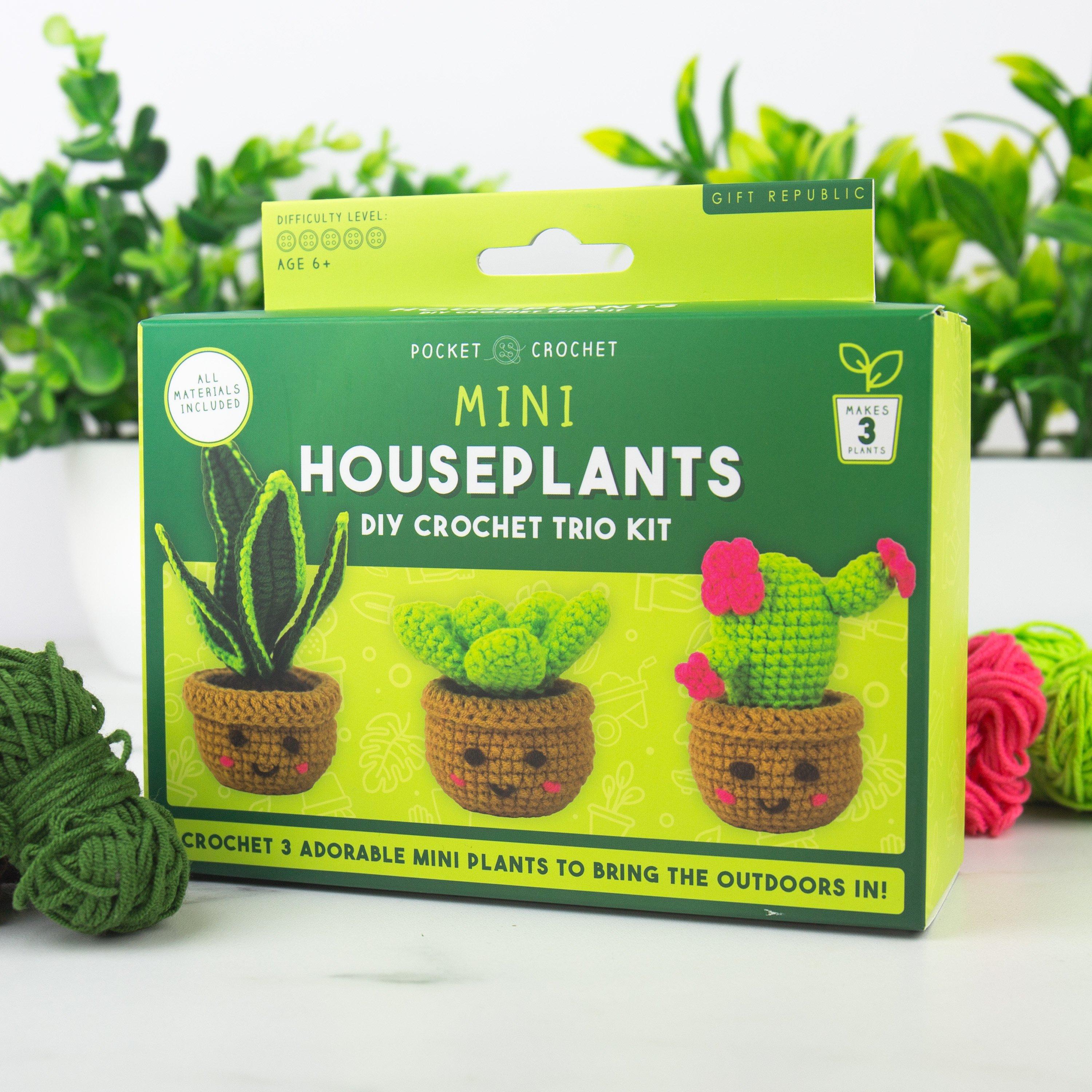 Green - Gift Republic - Mini Houseplants DIY Crochet Trio Kit - 4