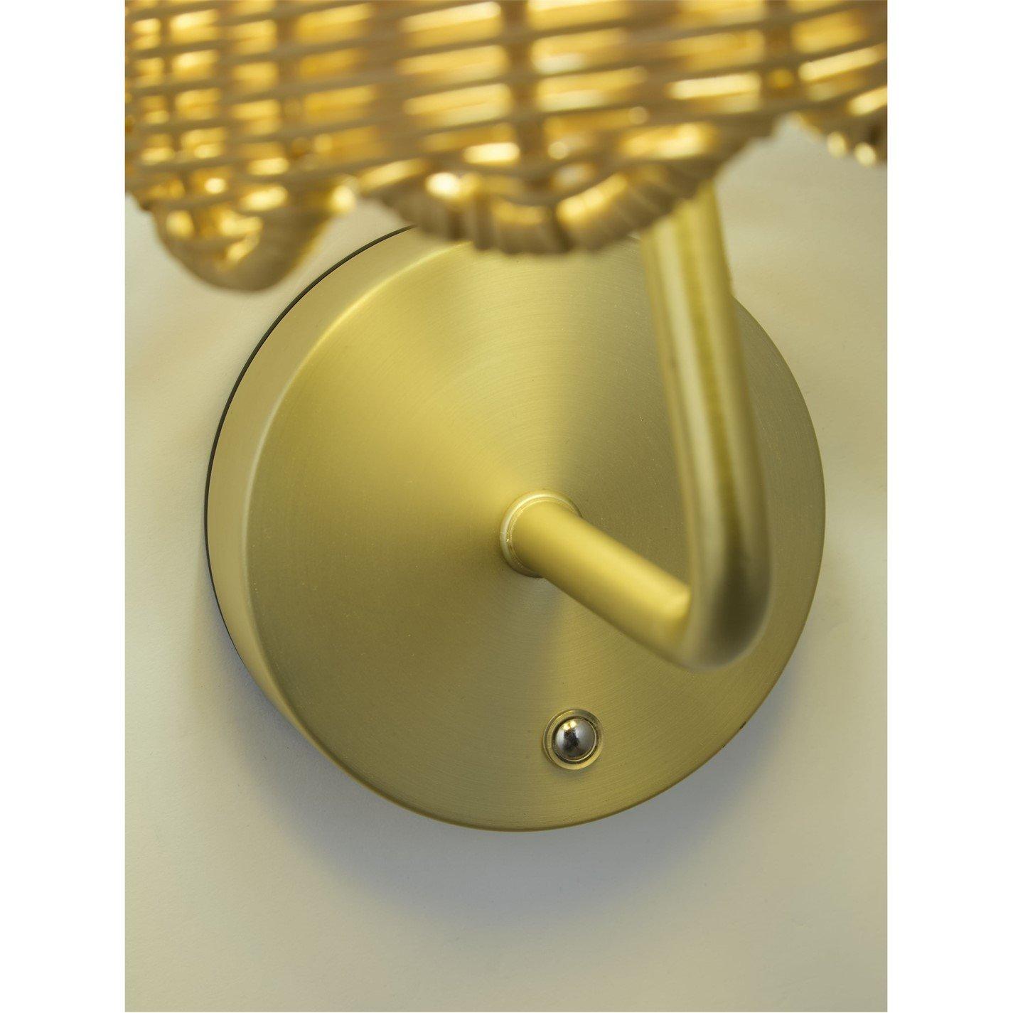 Gold - Lighting Collection - Rechargeable Wall Light with Scallop Shade - 3