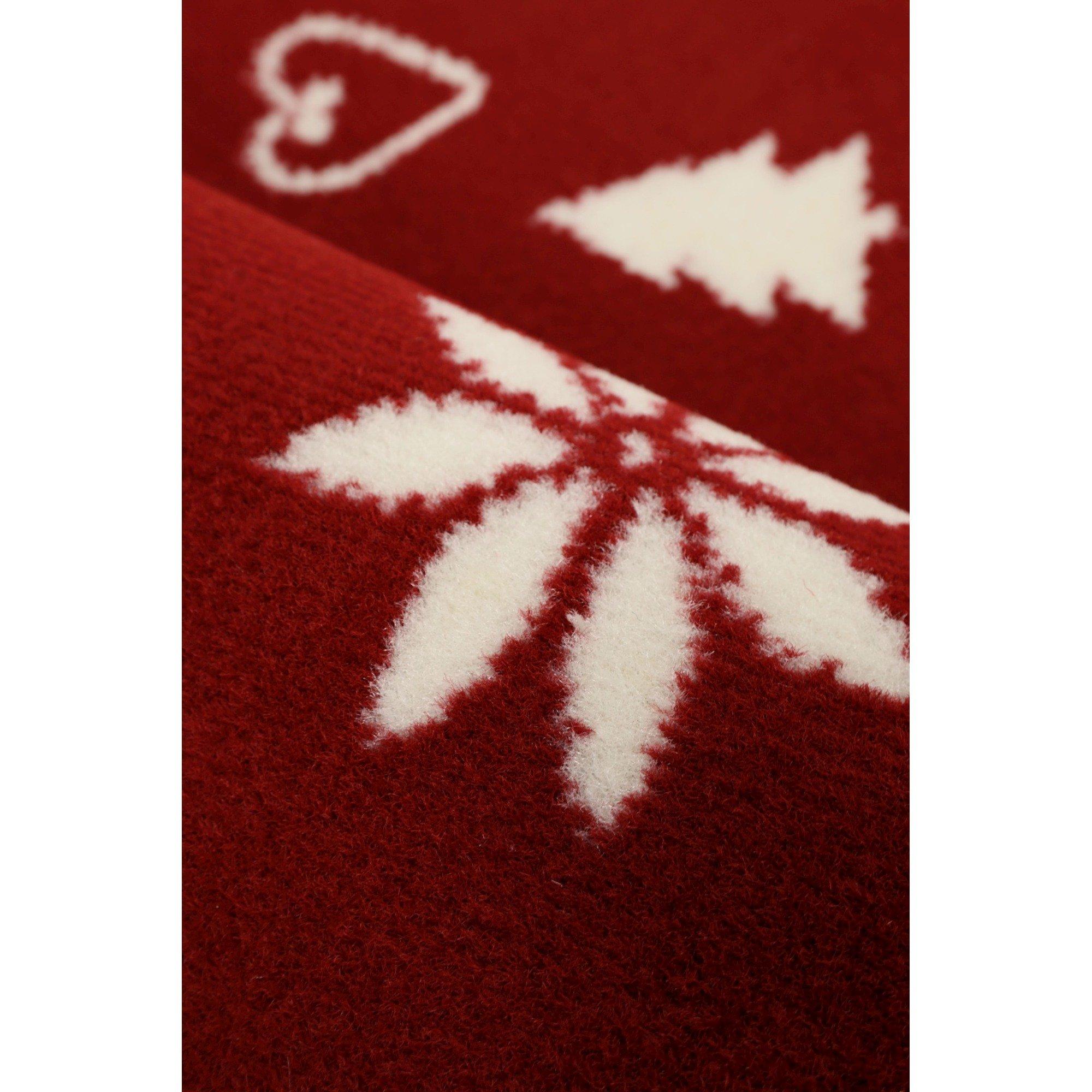 Red - Homemaker - Festive Circle Under Tree Rug Red - 3