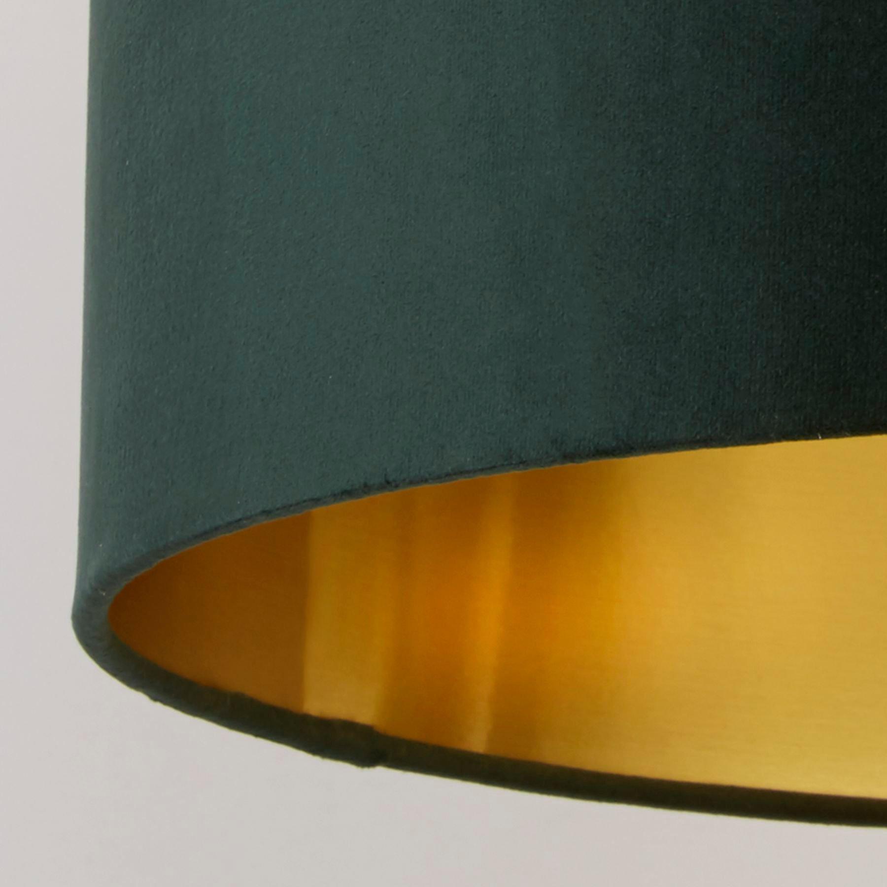 Green - Lighting Collection - GREEN VELVET DRUM SHADE & GOLD INNER (D40cm) - 4