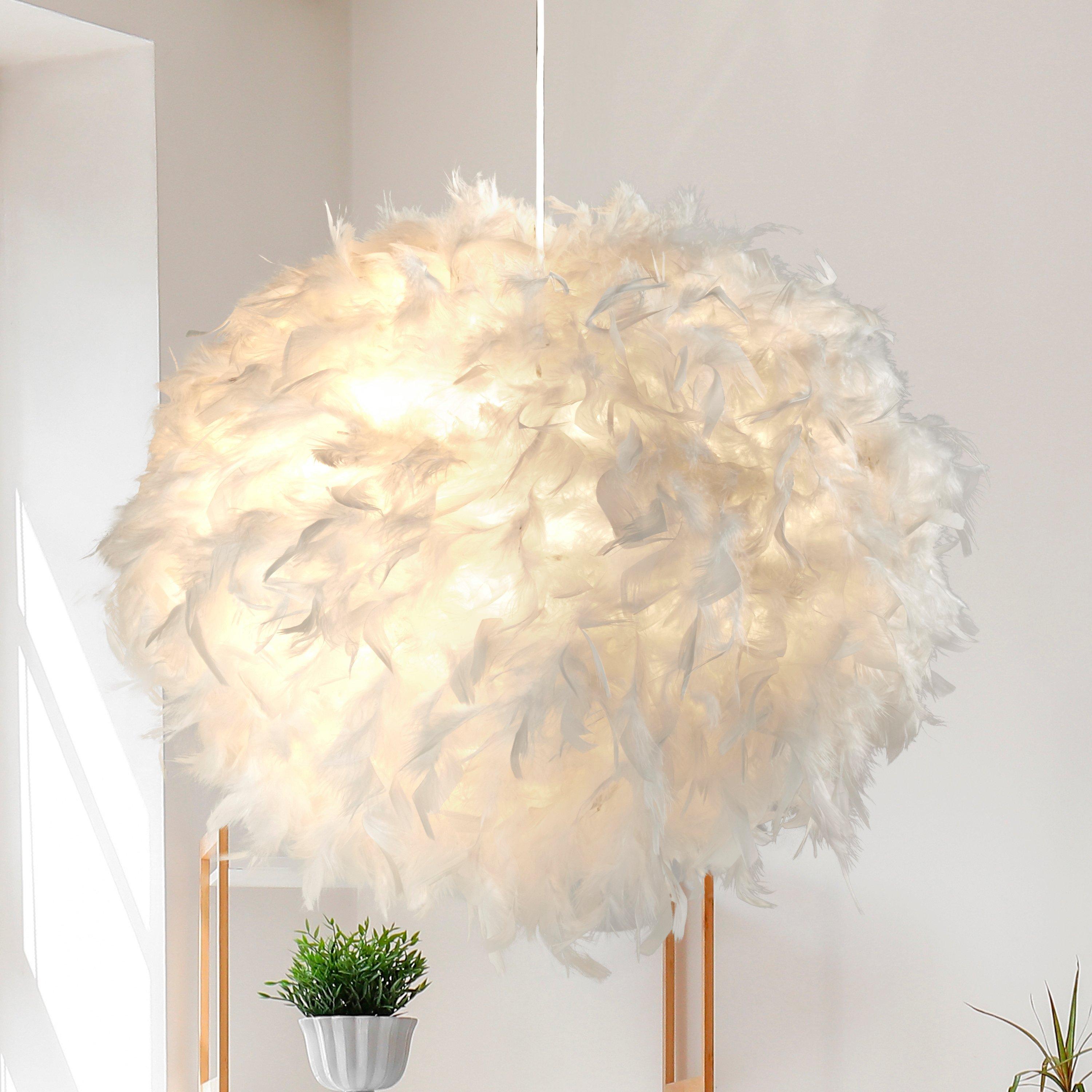 White - Lighting Collection - White Feather Non-Elec Shade - 1