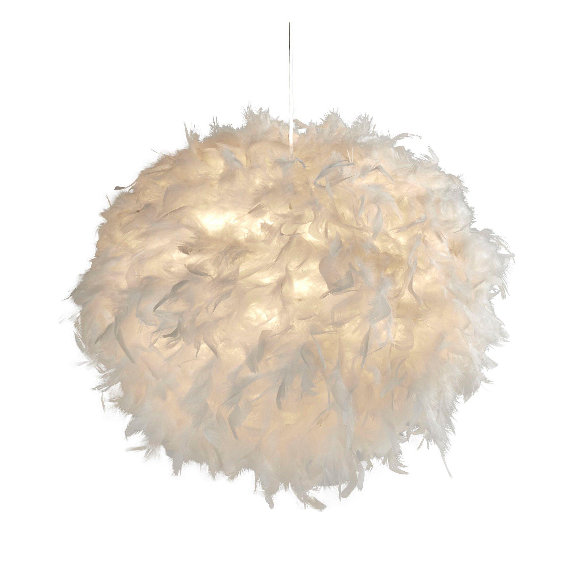 White - Lighting Collection - White Feather Non-Elec Shade - 2