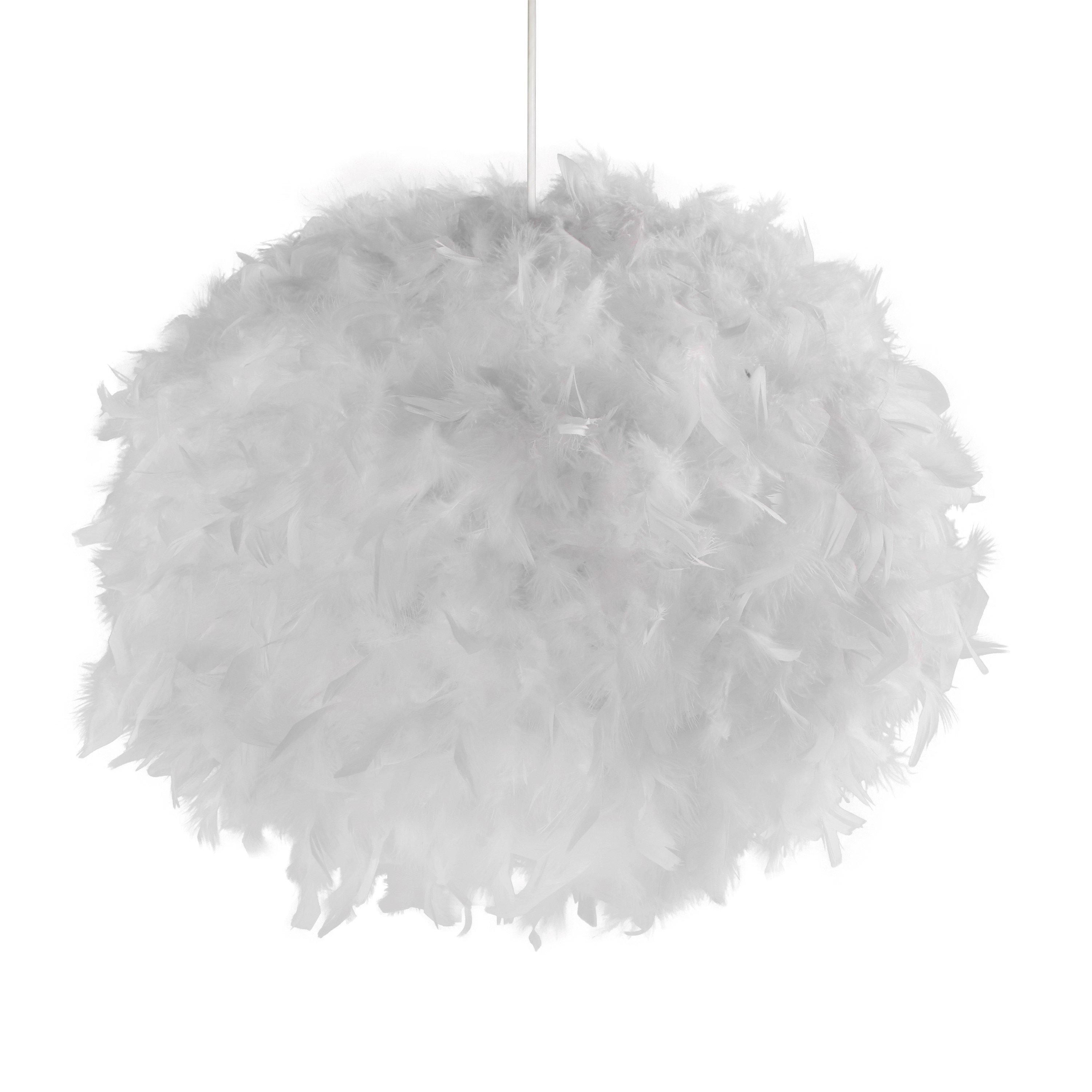 White - Lighting Collection - White Feather Non-Elec Shade - 3