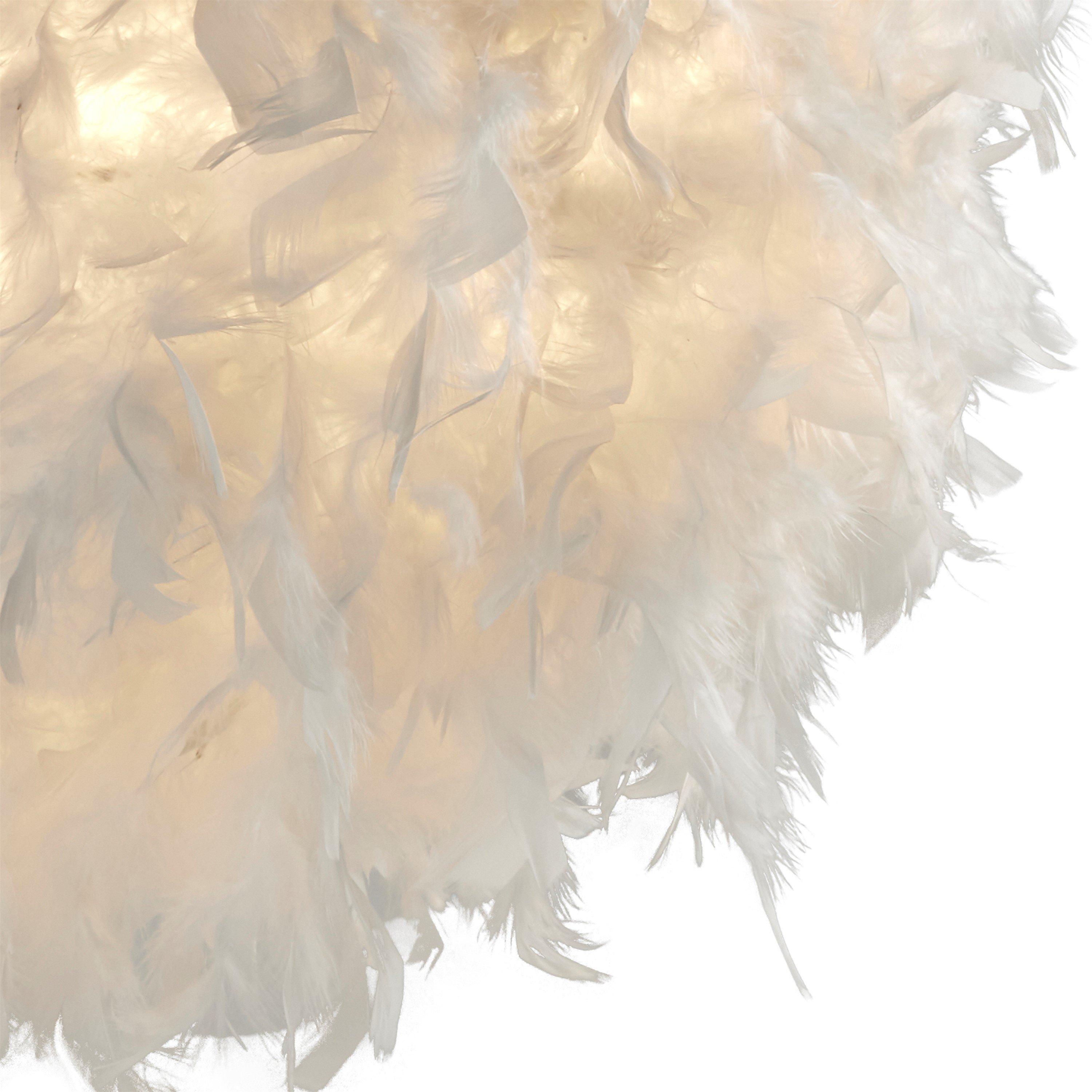 White - Lighting Collection - White Feather Non-Elec Shade - 4