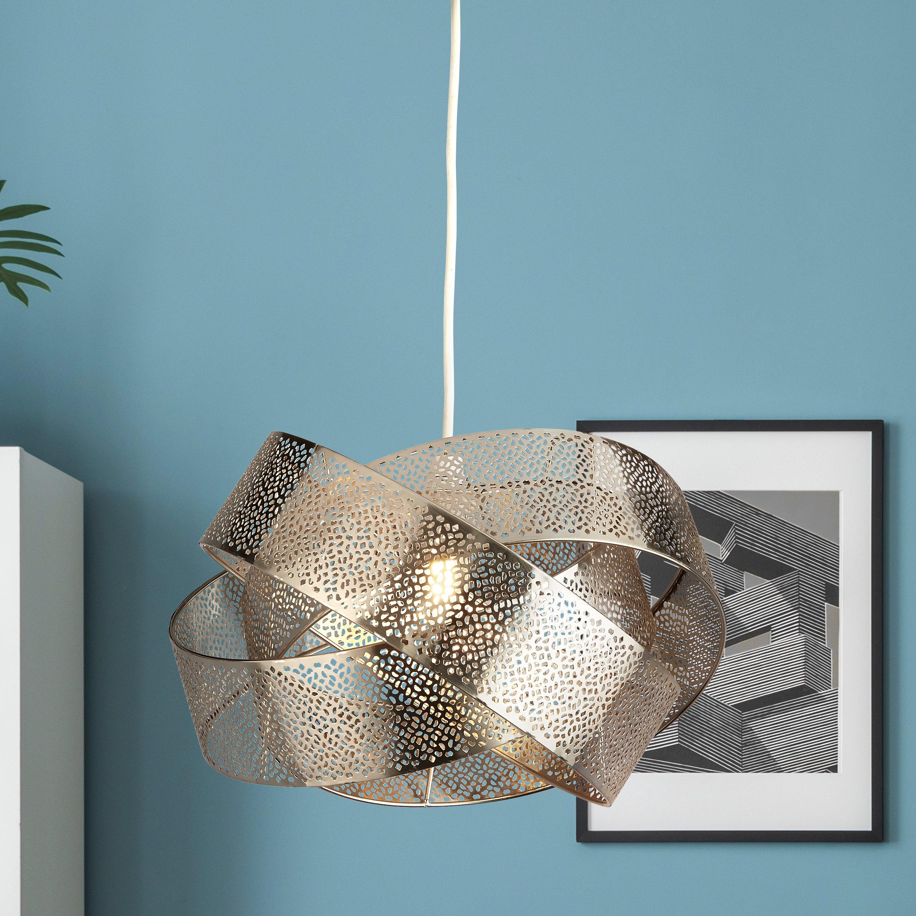 Lighting Collection Unisex Silver Steffi Band Ceiling Pendant Lamp Shade In - Image 5