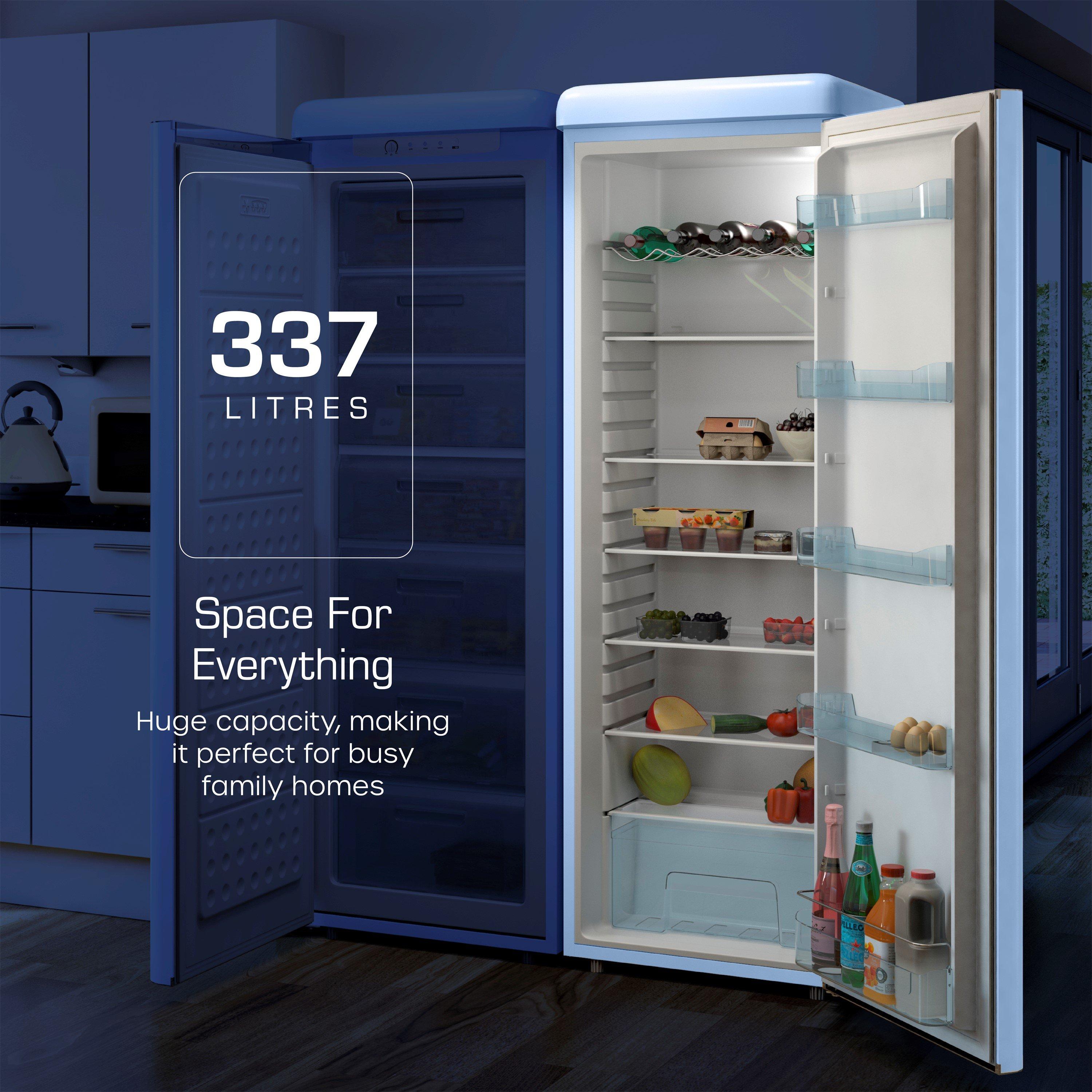 Blue - Swan - Retro Tall Fridge Blue - 4