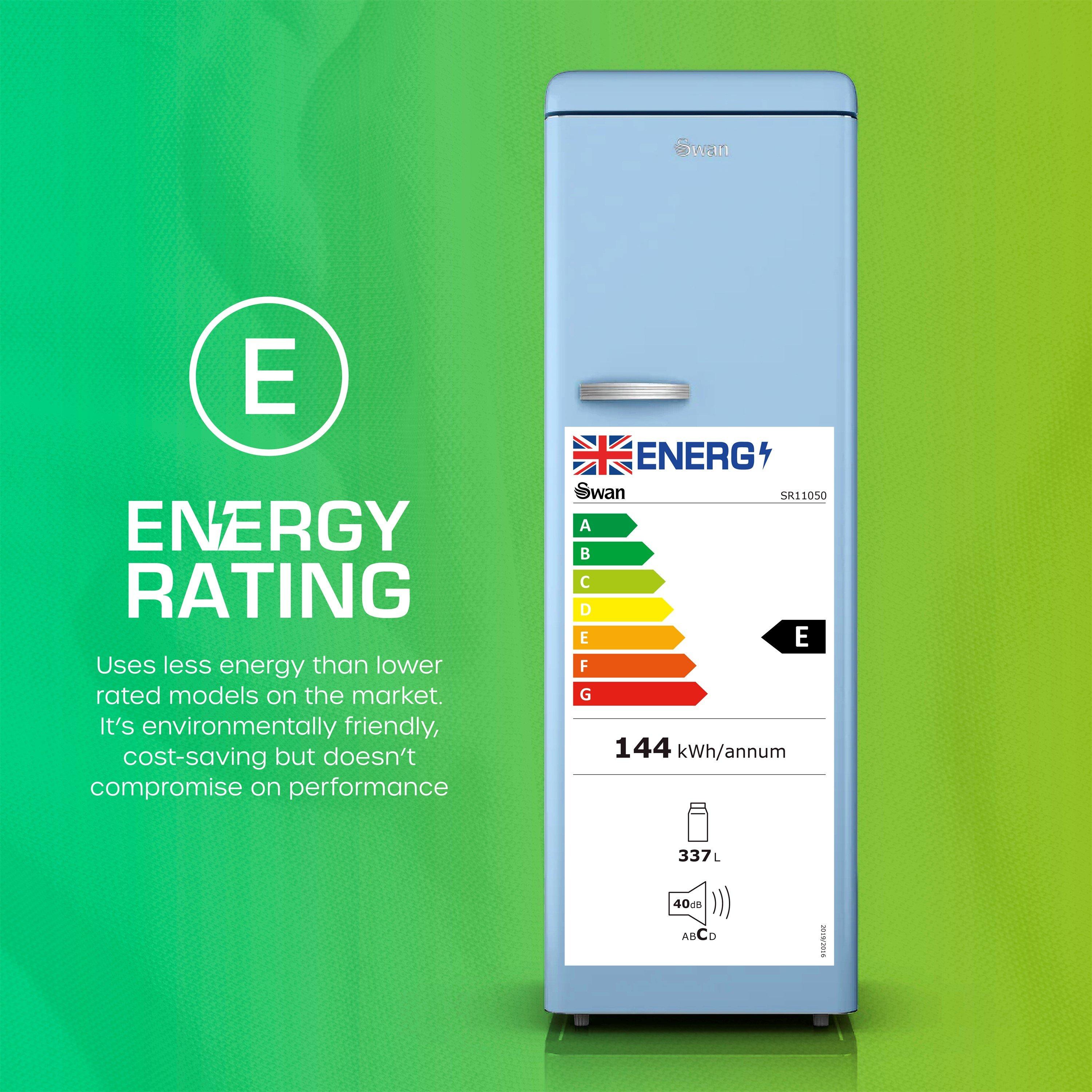 Blue - Swan - Retro Tall Fridge Blue - 8