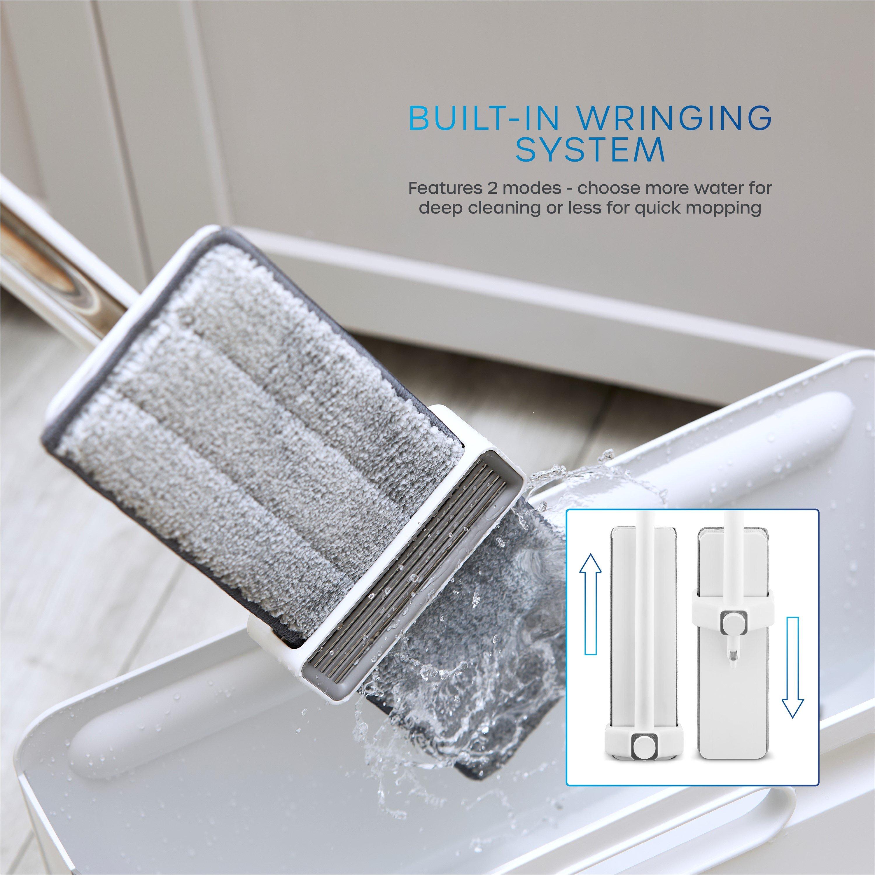 White - Swan - Swan Elevate Self-Wringing Flat Mop and Folding Bu - 3