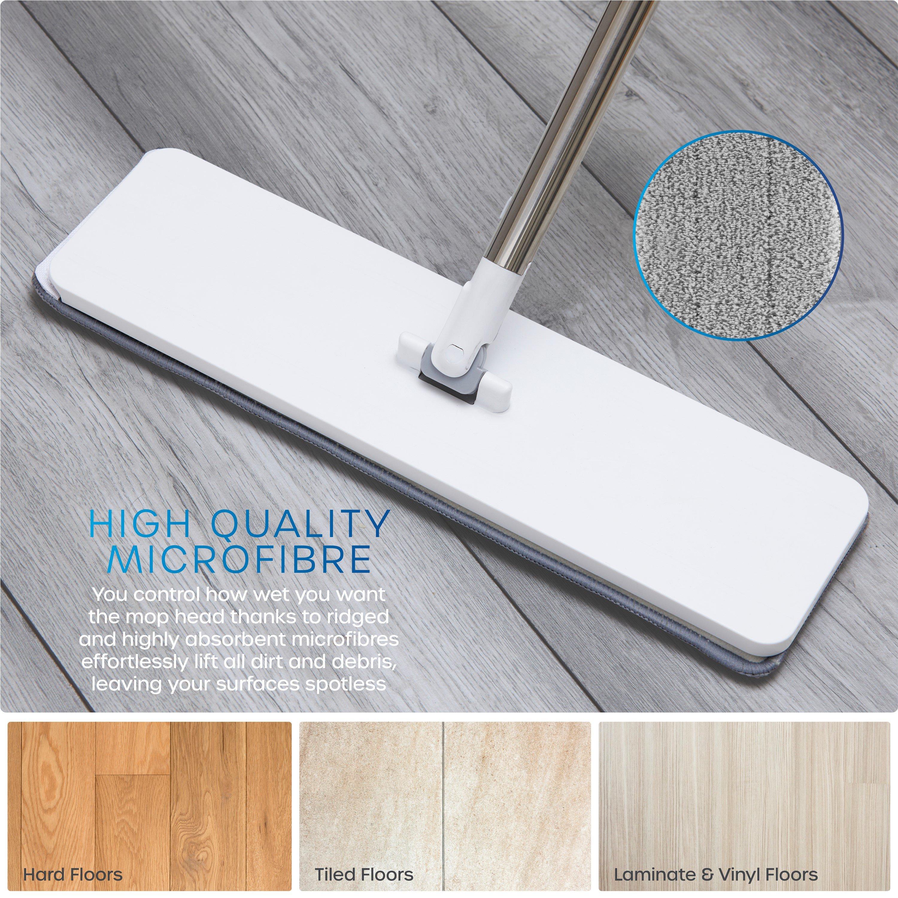 White - Swan - Swan Elevate Self-Wringing Flat Mop and Folding Bu - 4