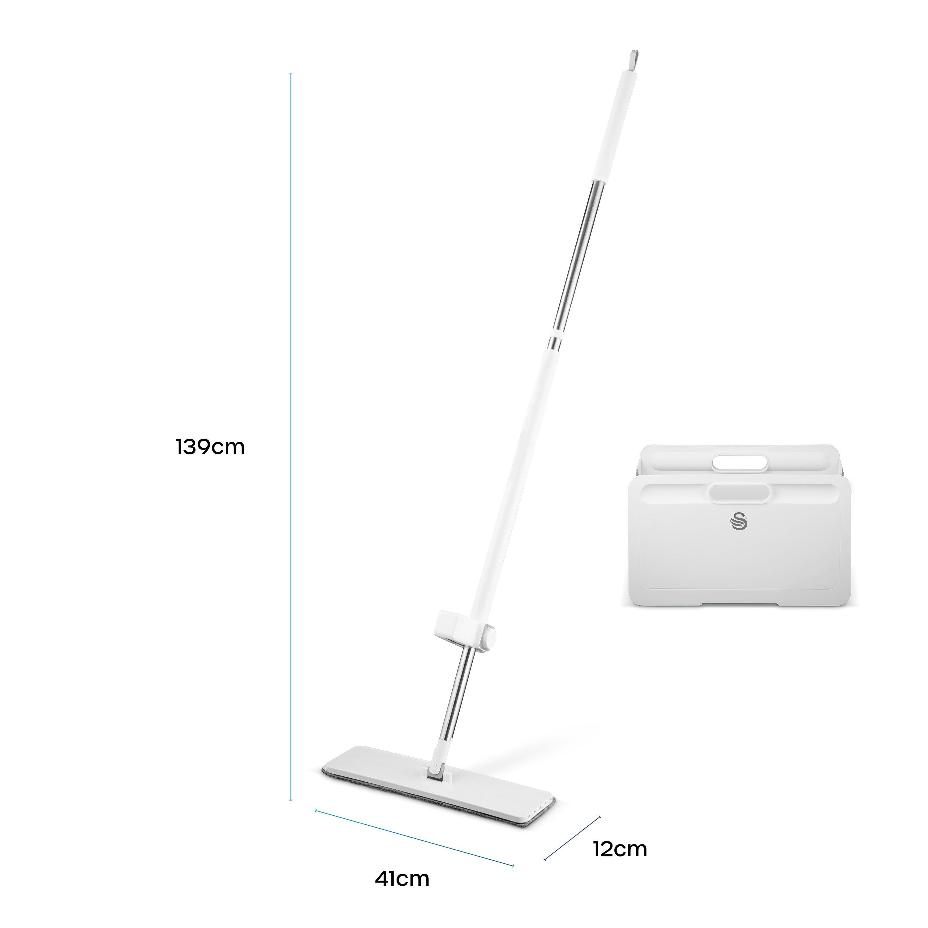 White - Swan - Swan Elevate Self-Wringing Flat Mop and Folding Bu - 6