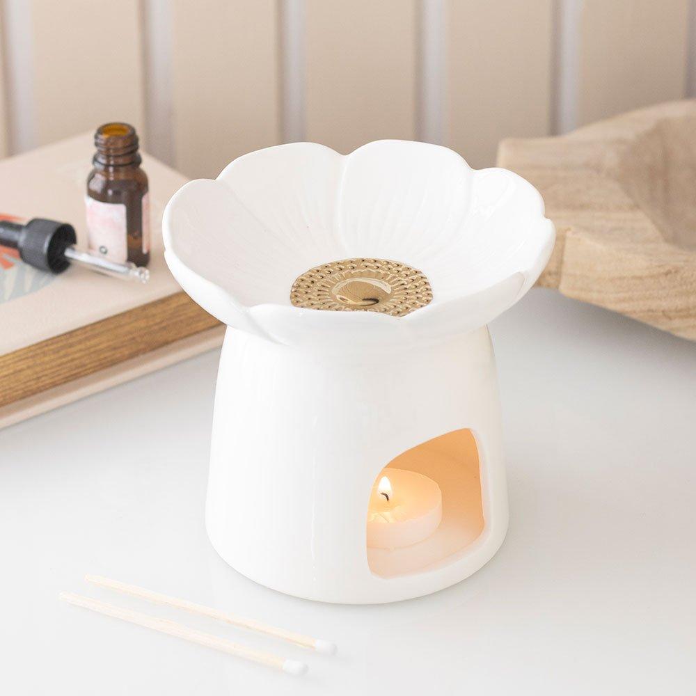White - Something Different - Peony Oil Burner and Wax Warmer - 1