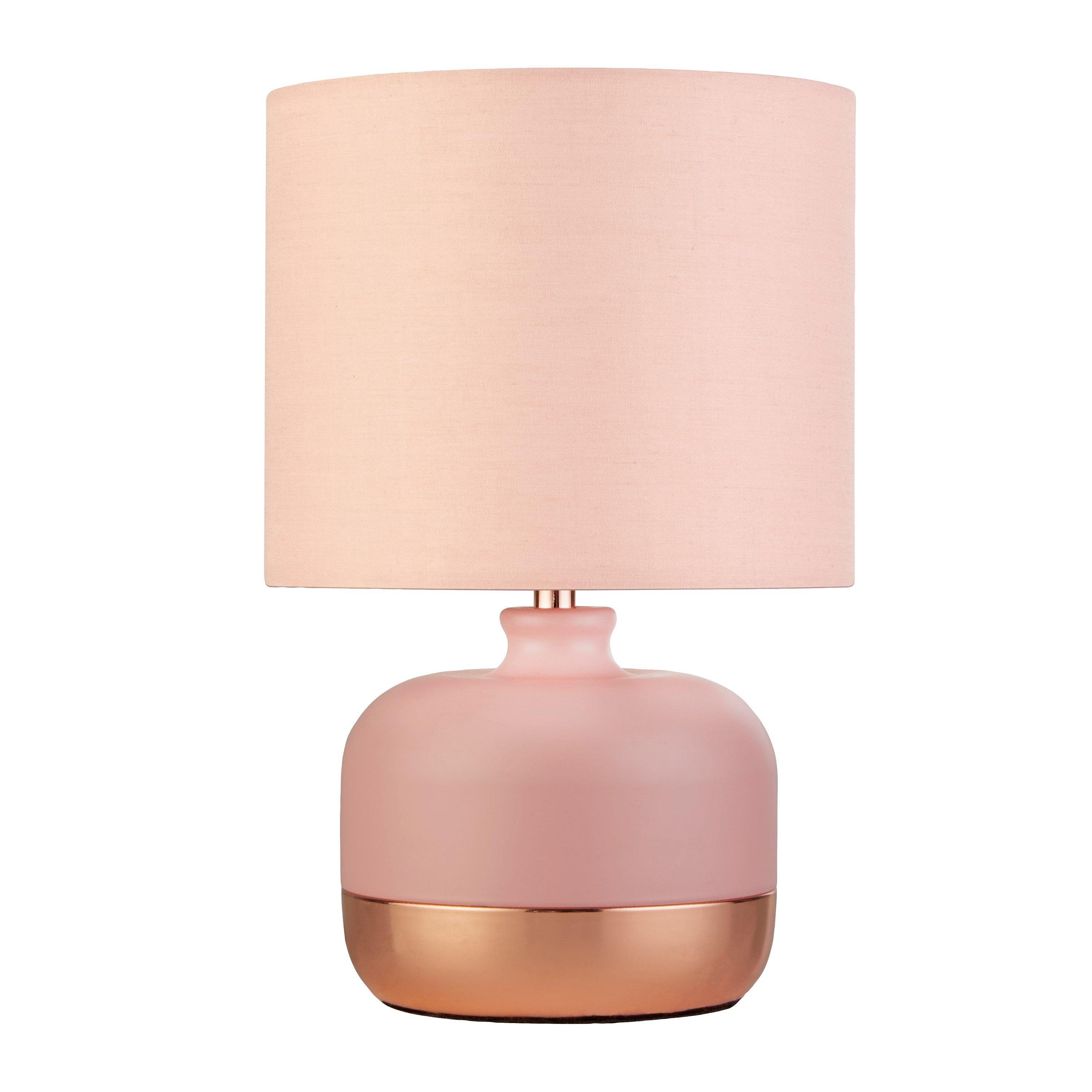 Pink - Lighting Collection - Pink & Copper Table Lamp - 2